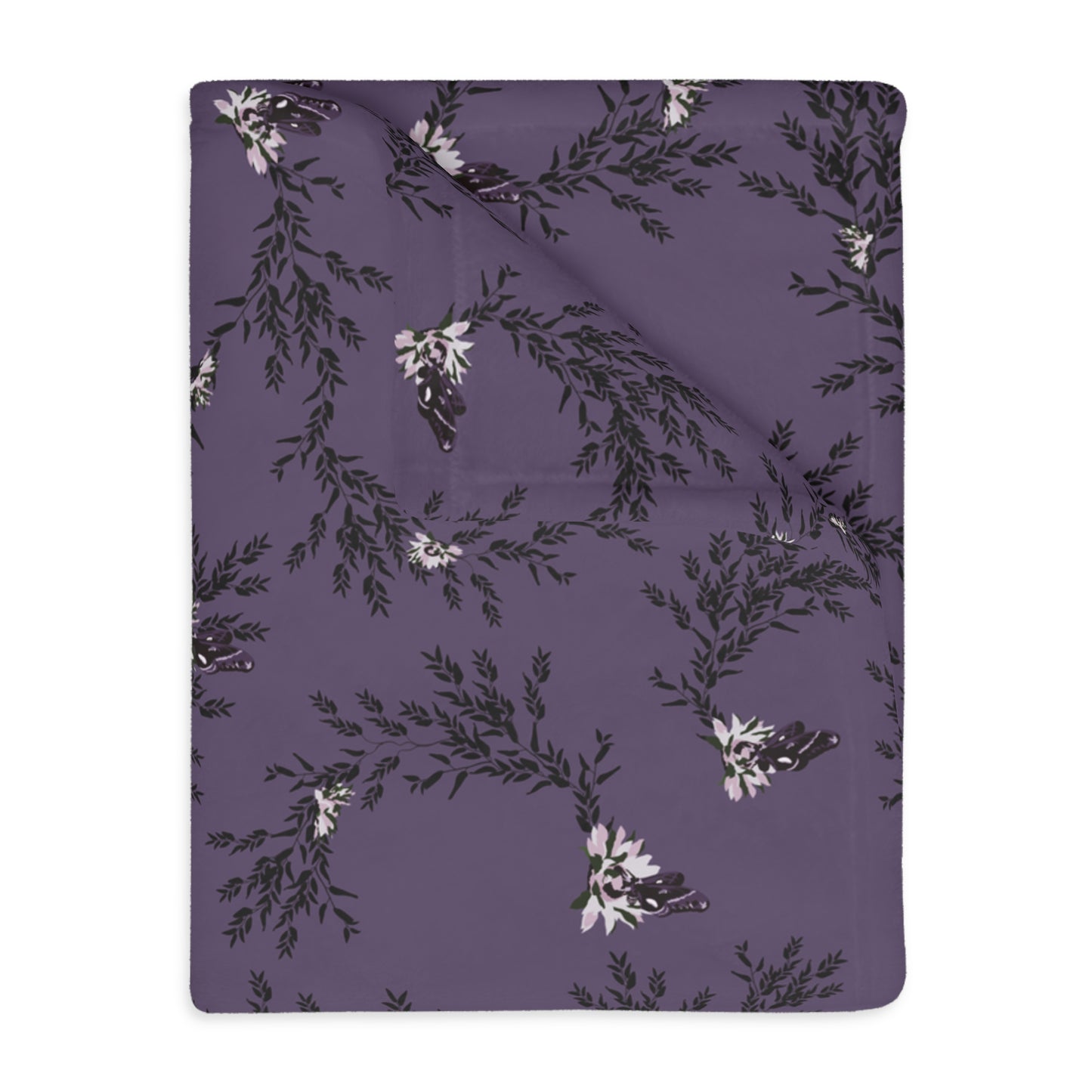 Velveteen Blanket - Autumn Daisy in Deep Purple