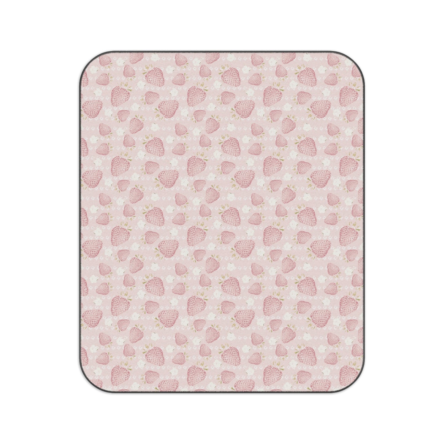Chic Retro Strawberry in Pale Pink Pattern Picnic Blanket for Outdoor Gatherings