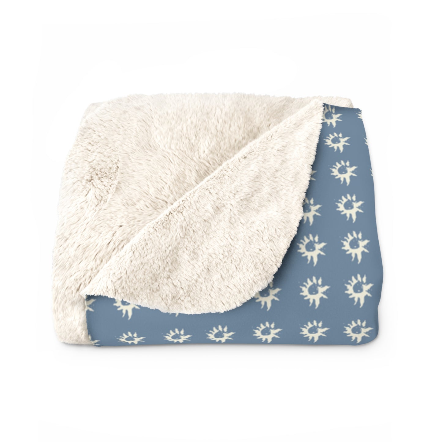 Cozy Sherpa Fleece Blanket with Denim Geo Star pattern
