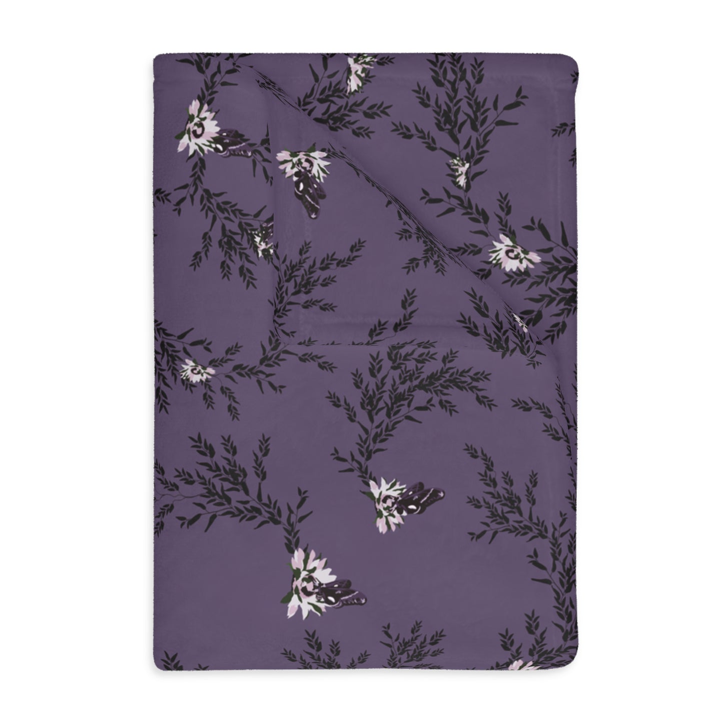 Velveteen Blanket - Autumn Daisy in Deep Purple