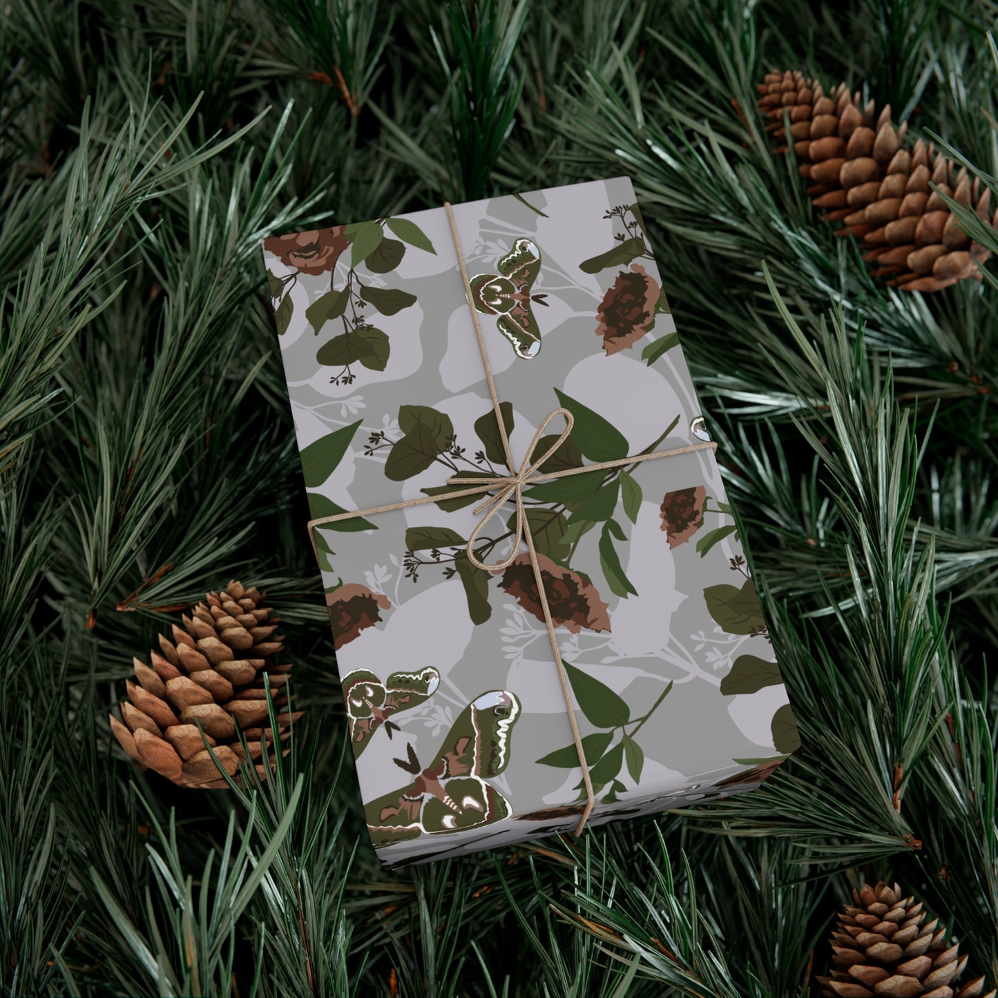 Green Moth Gift Wrap Papers