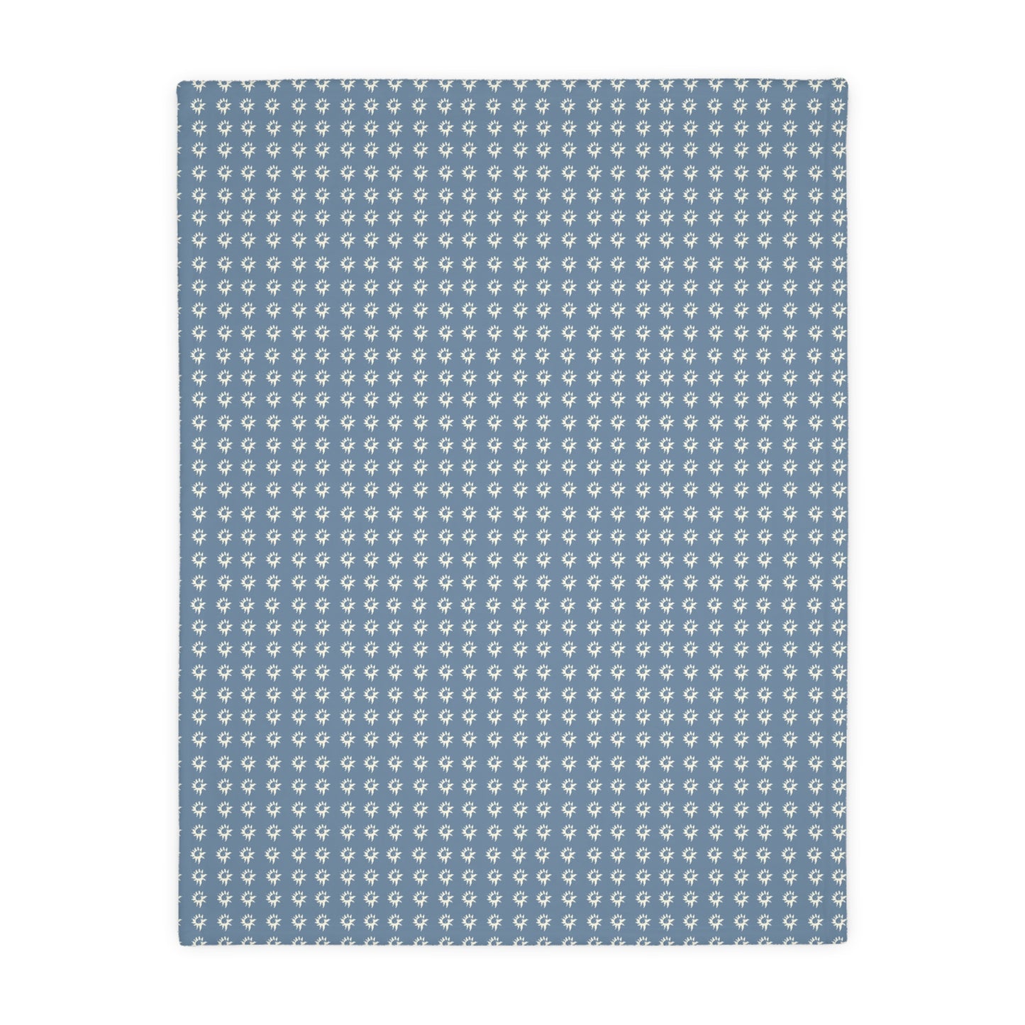Cozy Velveteen Microfiber Blanket - Denim Geo Star Print