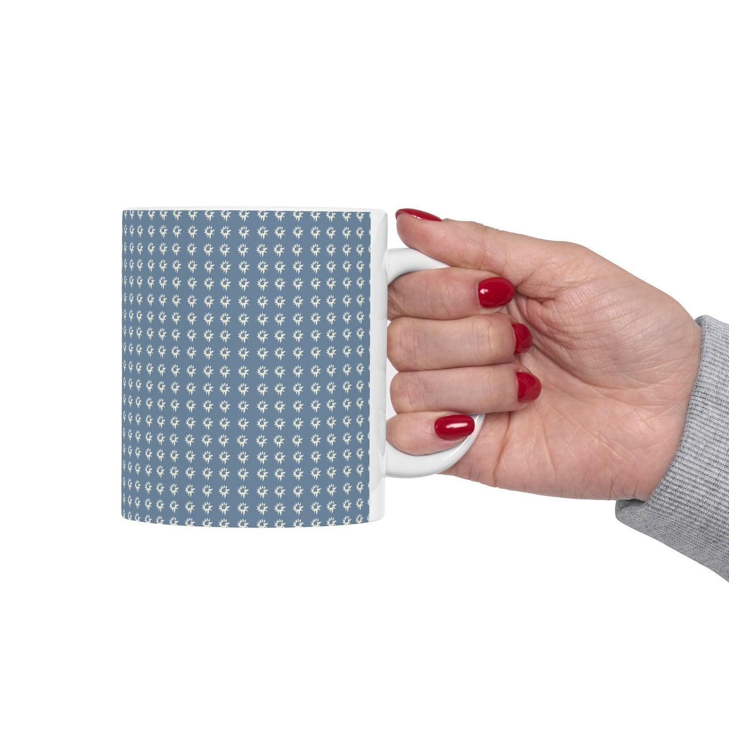 Chic Patterned Ceramic Mug - 11oz & 15oz - Geo Star Print
