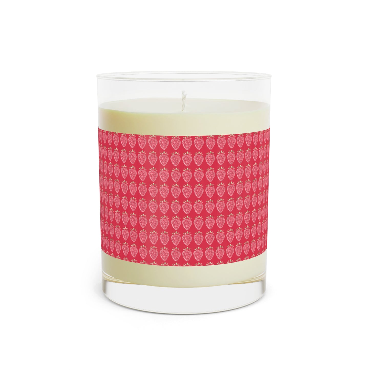 Strawberry Stamp Scented Candle in hot pink - Full Glass, 11oz