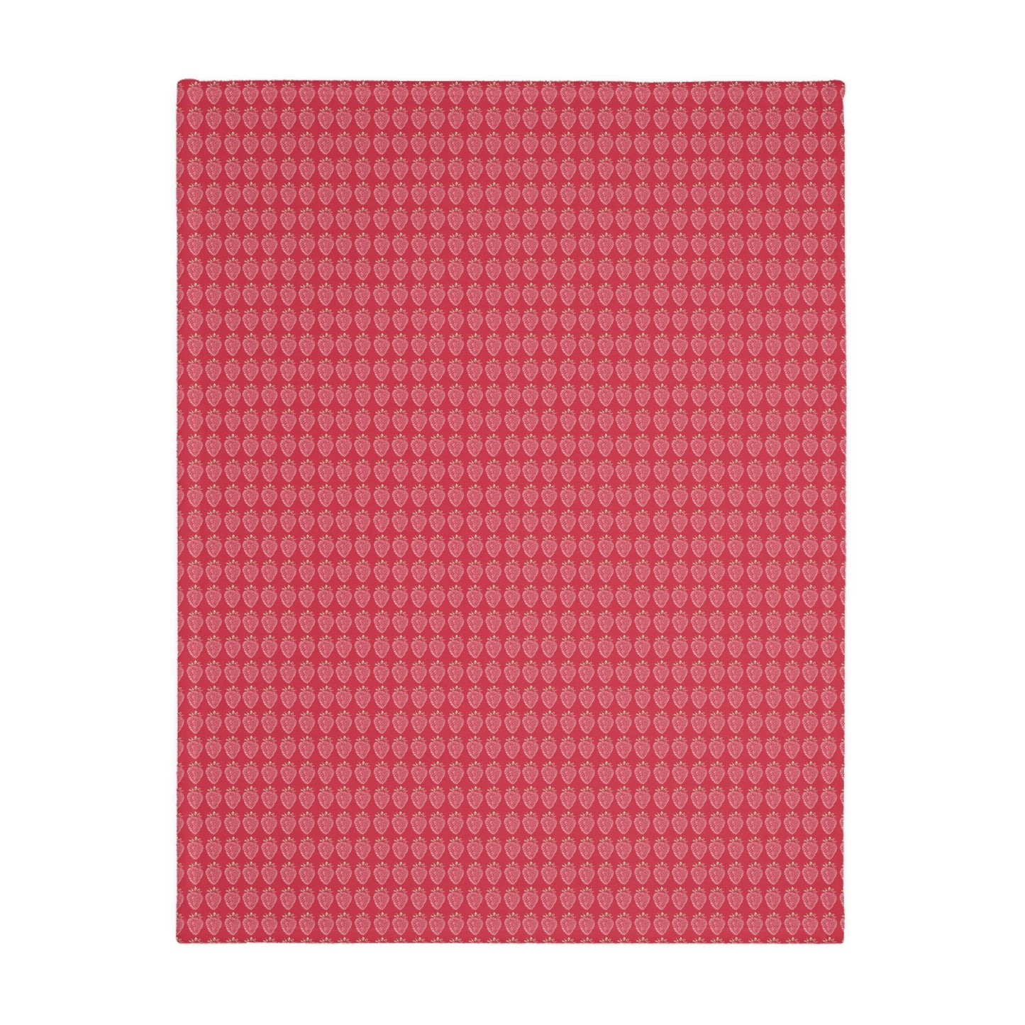 Cozy Velveteen Microfiber Blanket - Strawberry Stamp print