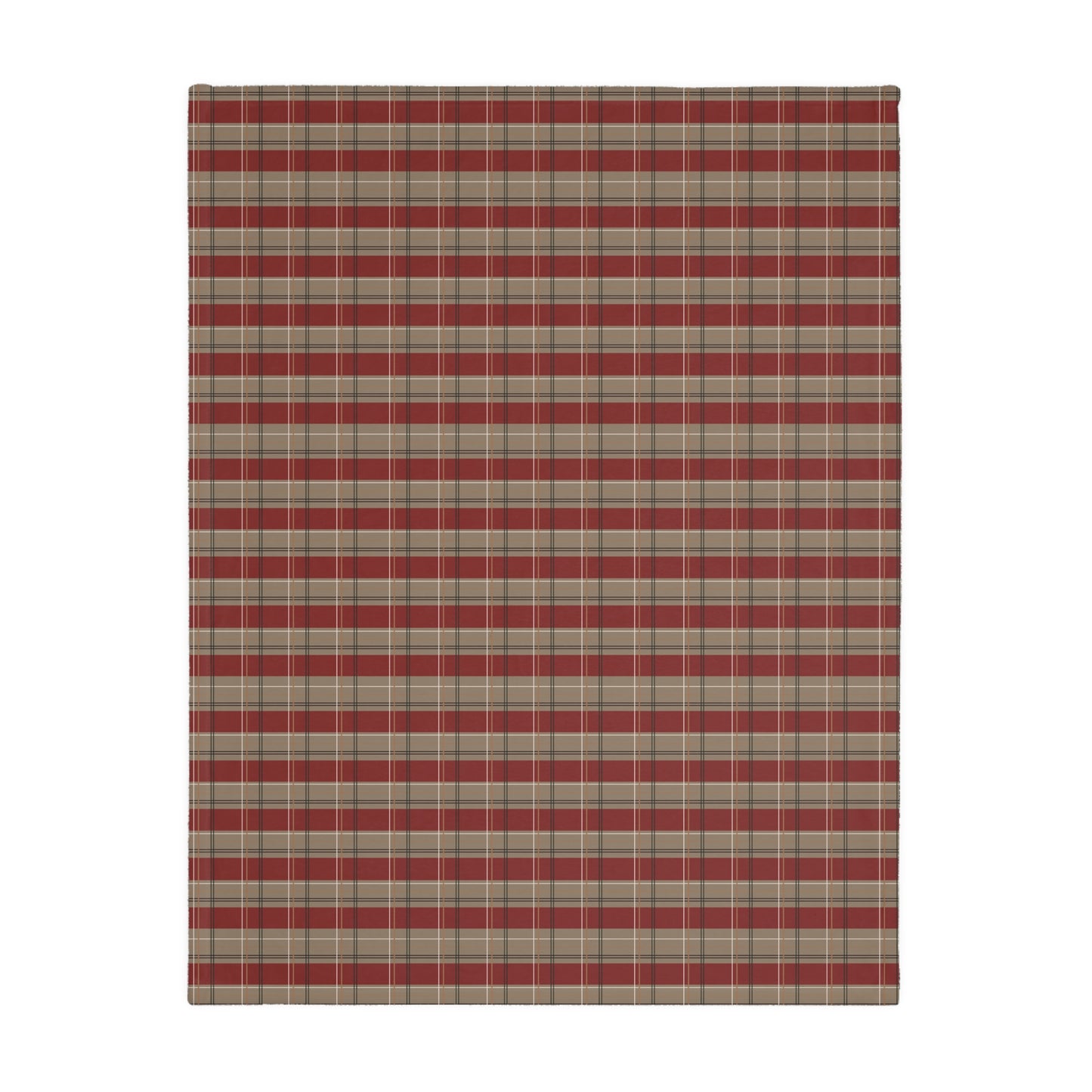 Velveteen Blanket - Red & Gold Plaid Print