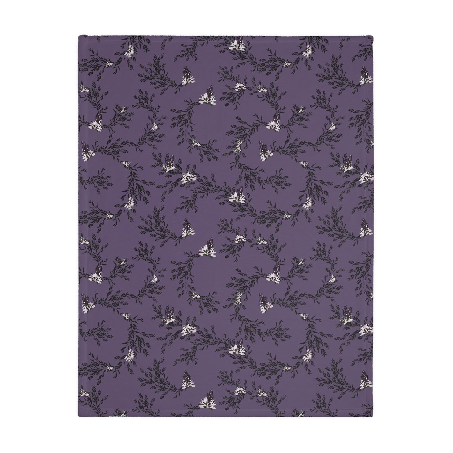 Velveteen Blanket - Autumn Daisy in Deep Purple