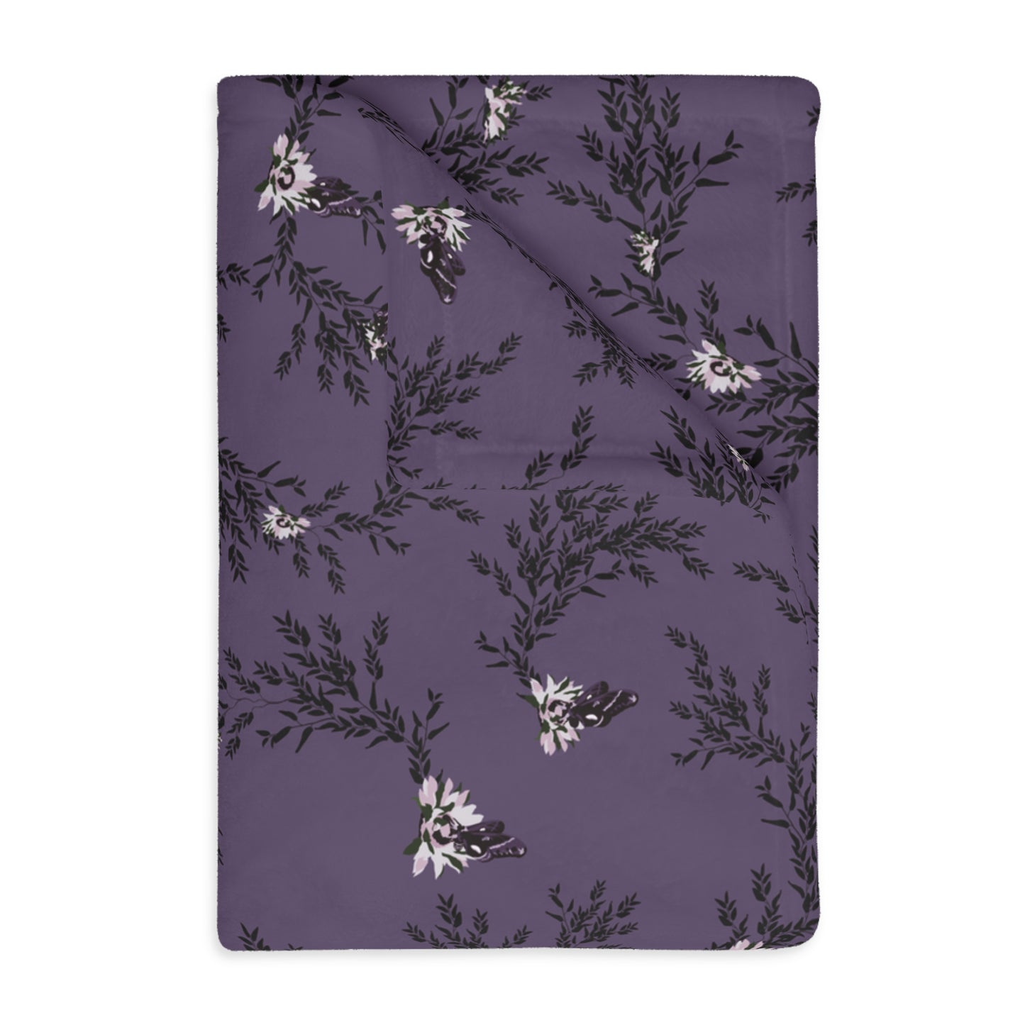 Velveteen Blanket - Autumn Daisy in Deep Purple
