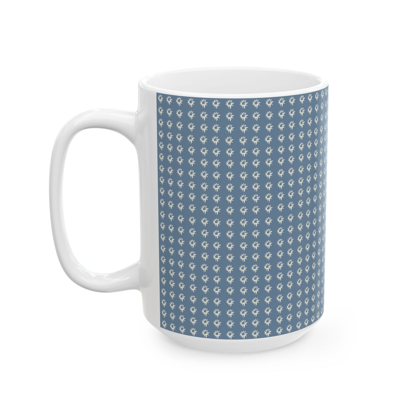 Chic Patterned Ceramic Mug - 11oz & 15oz - Geo Star Print
