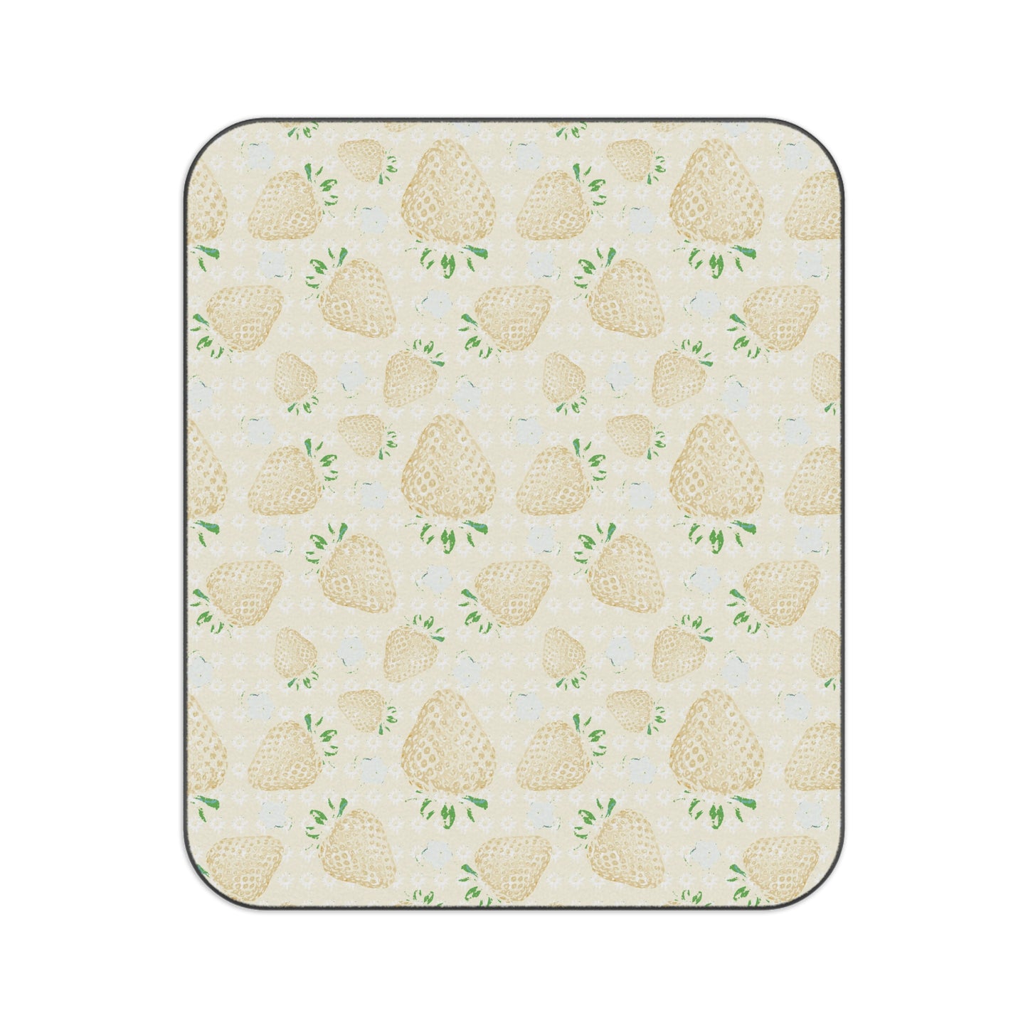 Lemon Retro Strawberry Print Picnic Blanket