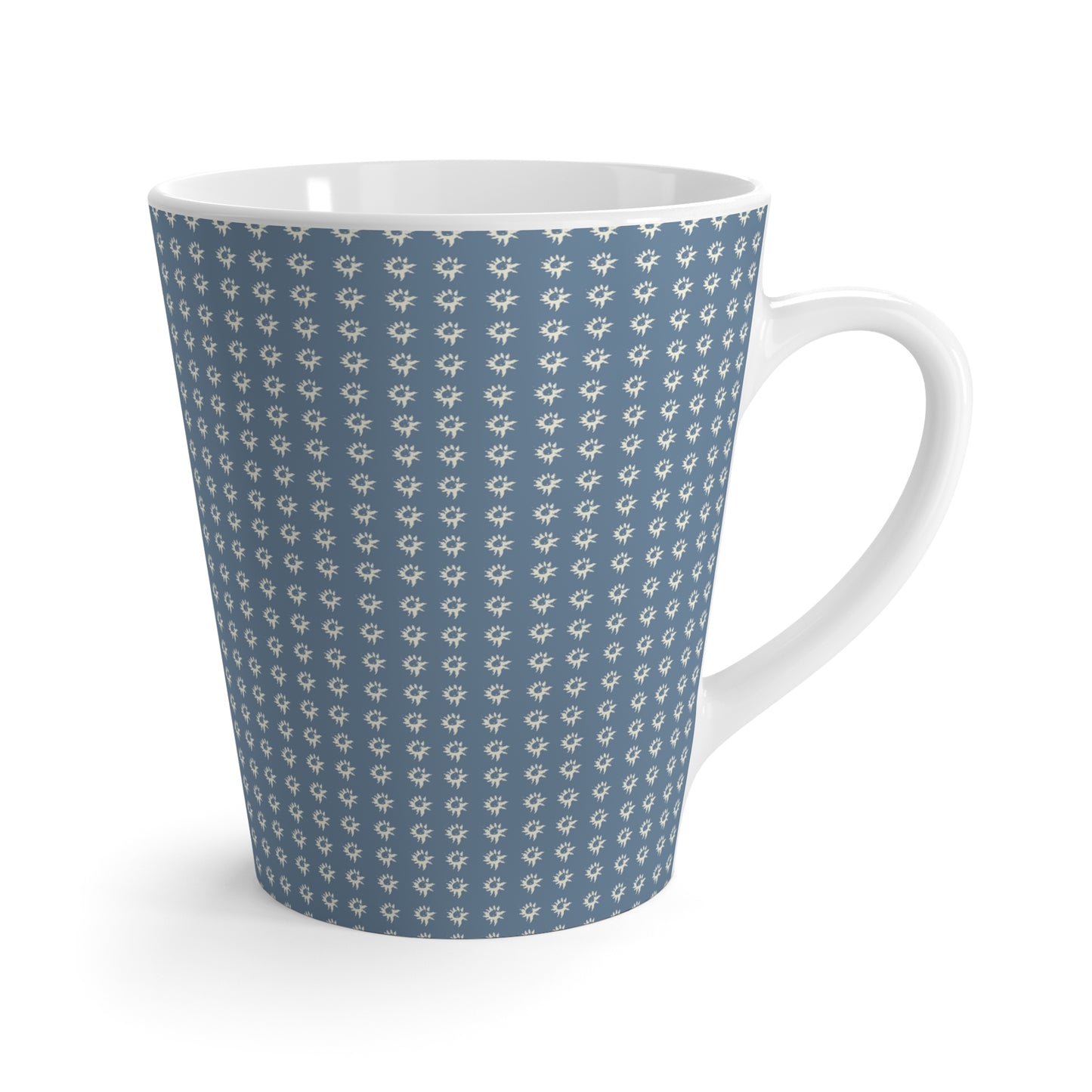 Latte Mug : Denim Geo Star print