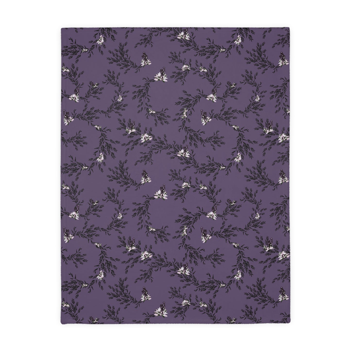 Velveteen Blanket - Autumn Daisy in Deep Purple