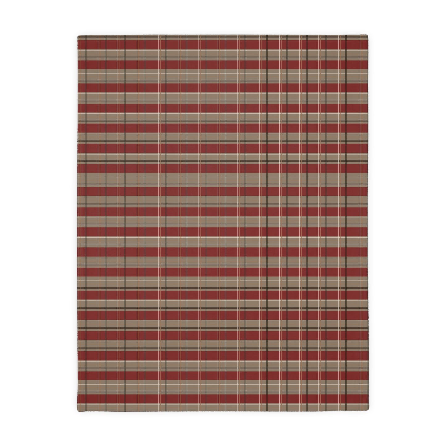 Velveteen Blanket - Red & Gold Plaid Print