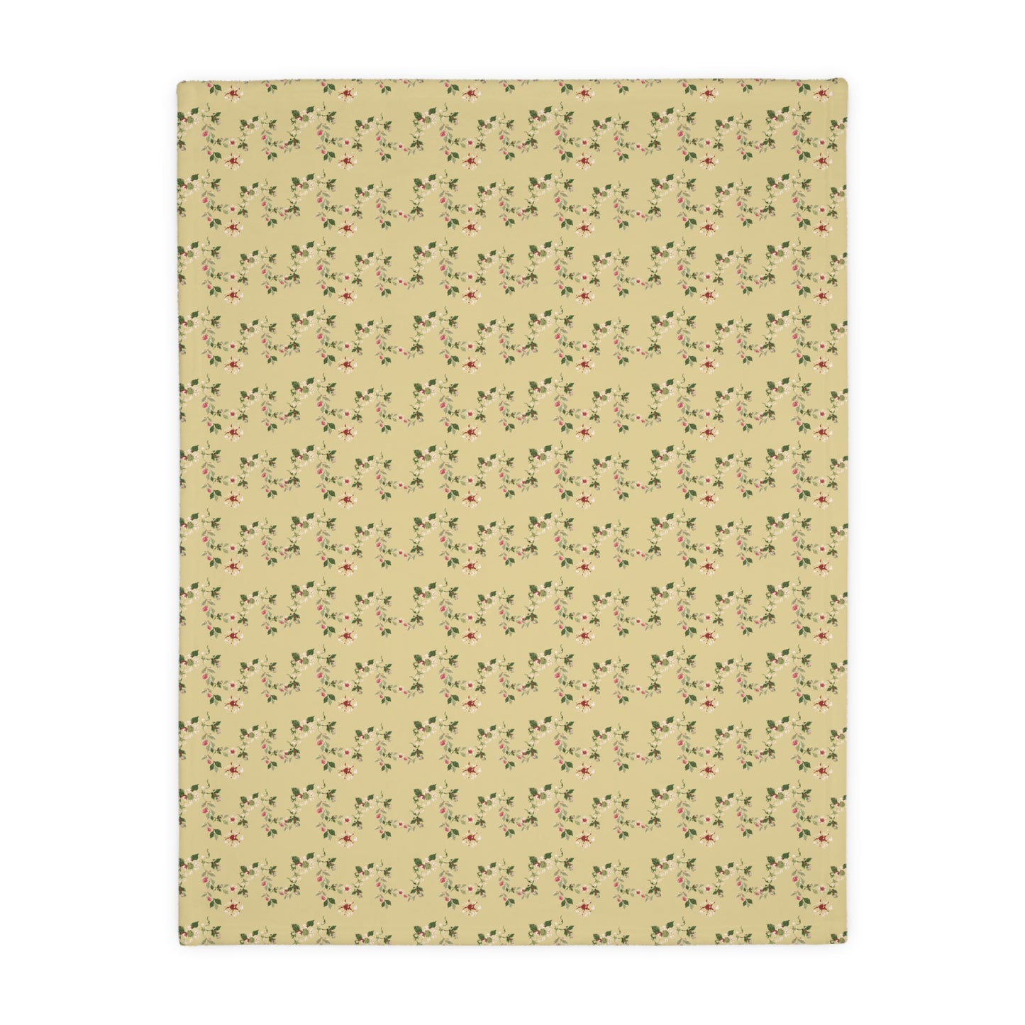 Cozy Floral Velveteen Microfiber Blanket - Cottage Vine print