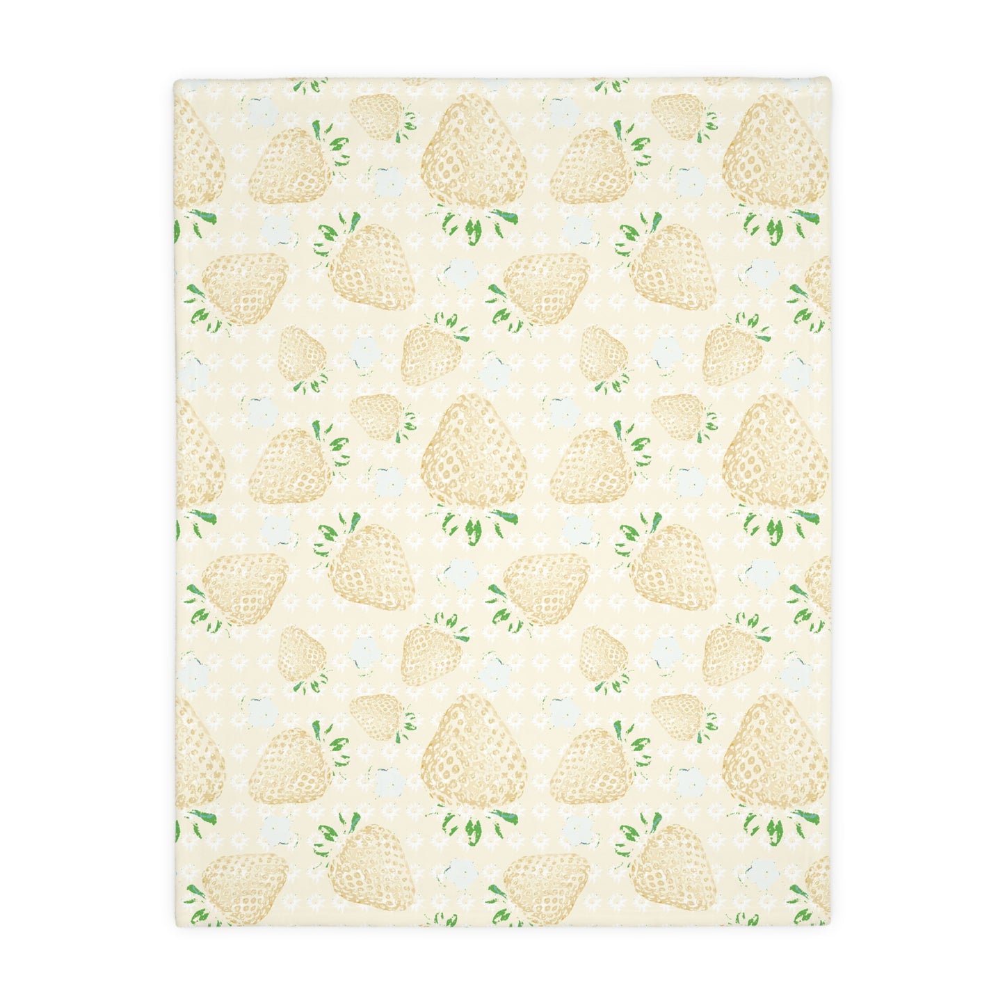 Velveteen Microfiber Blanket -Lemon Retro Strawberry print