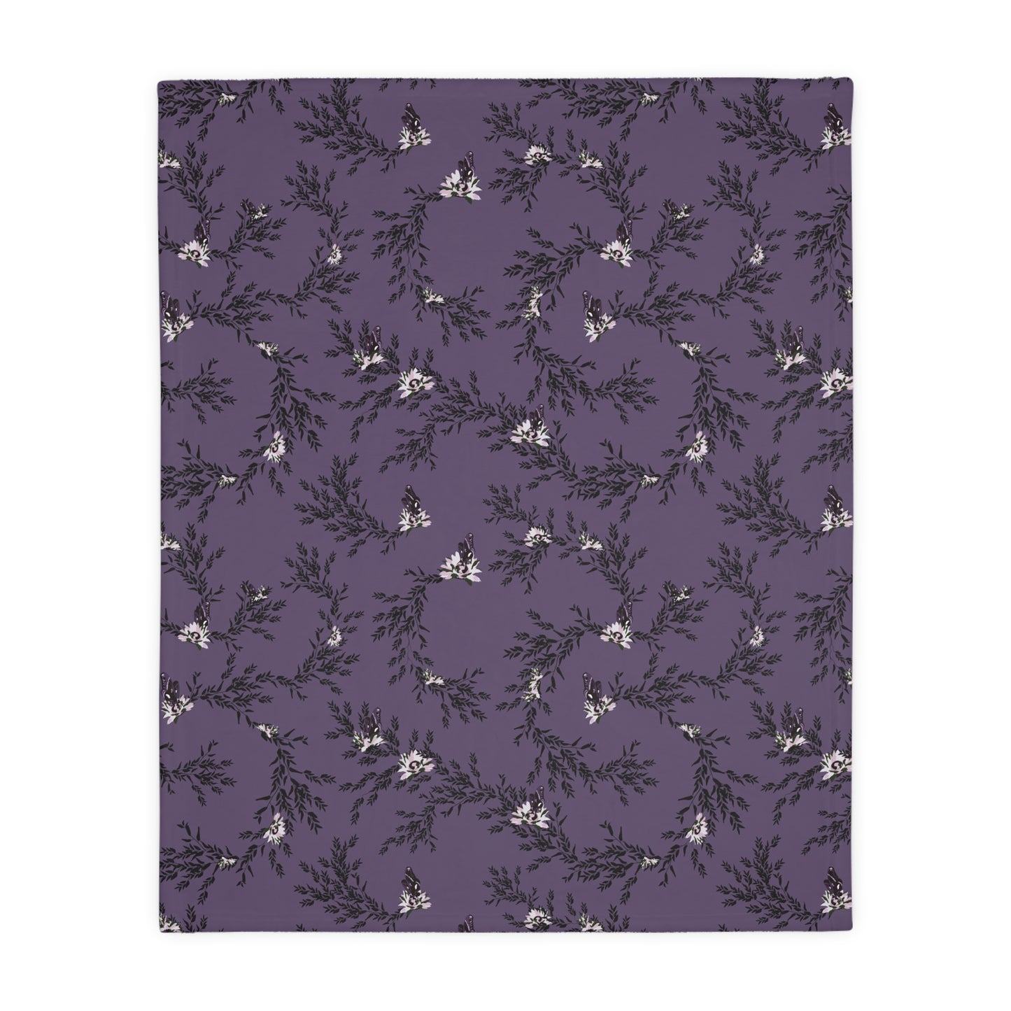 Velveteen Blanket - Autumn Daisy in Deep Purple