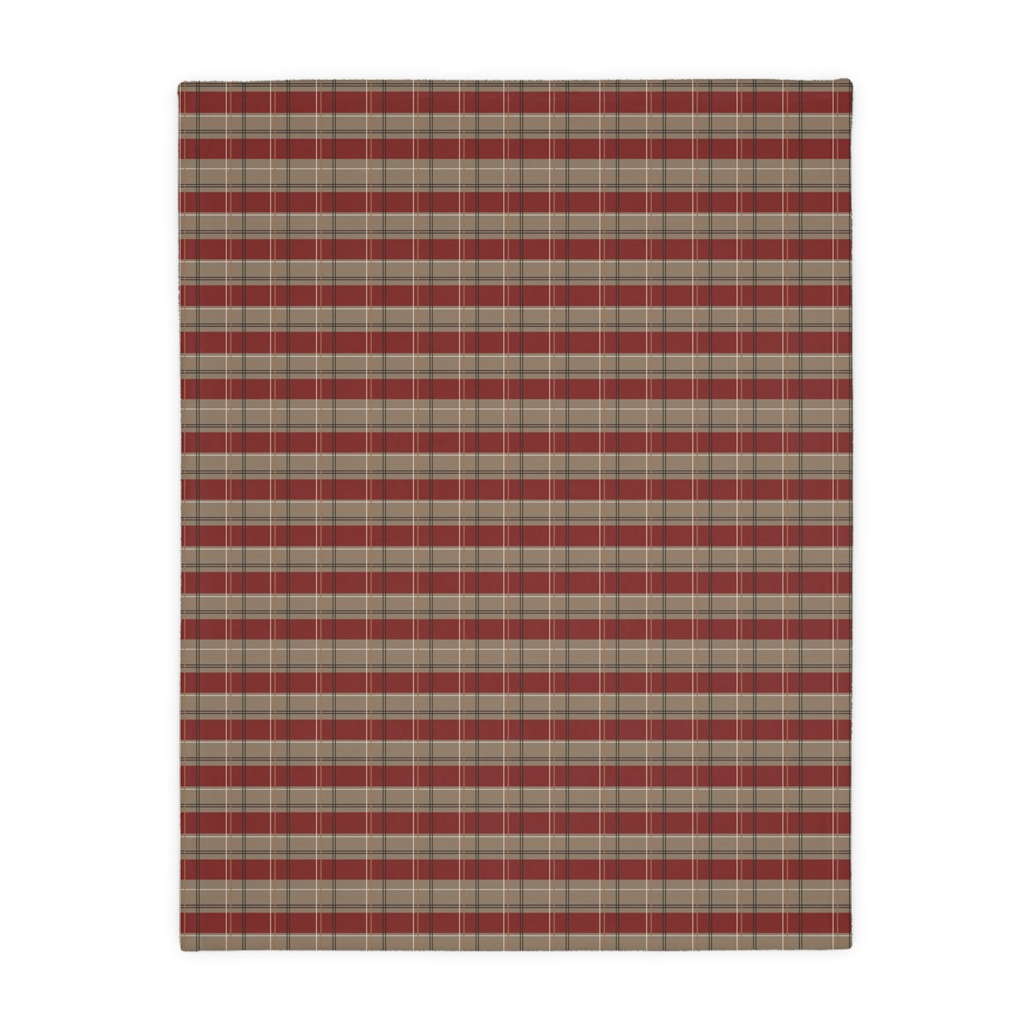 Velveteen Blanket - Red & Gold Plaid Print