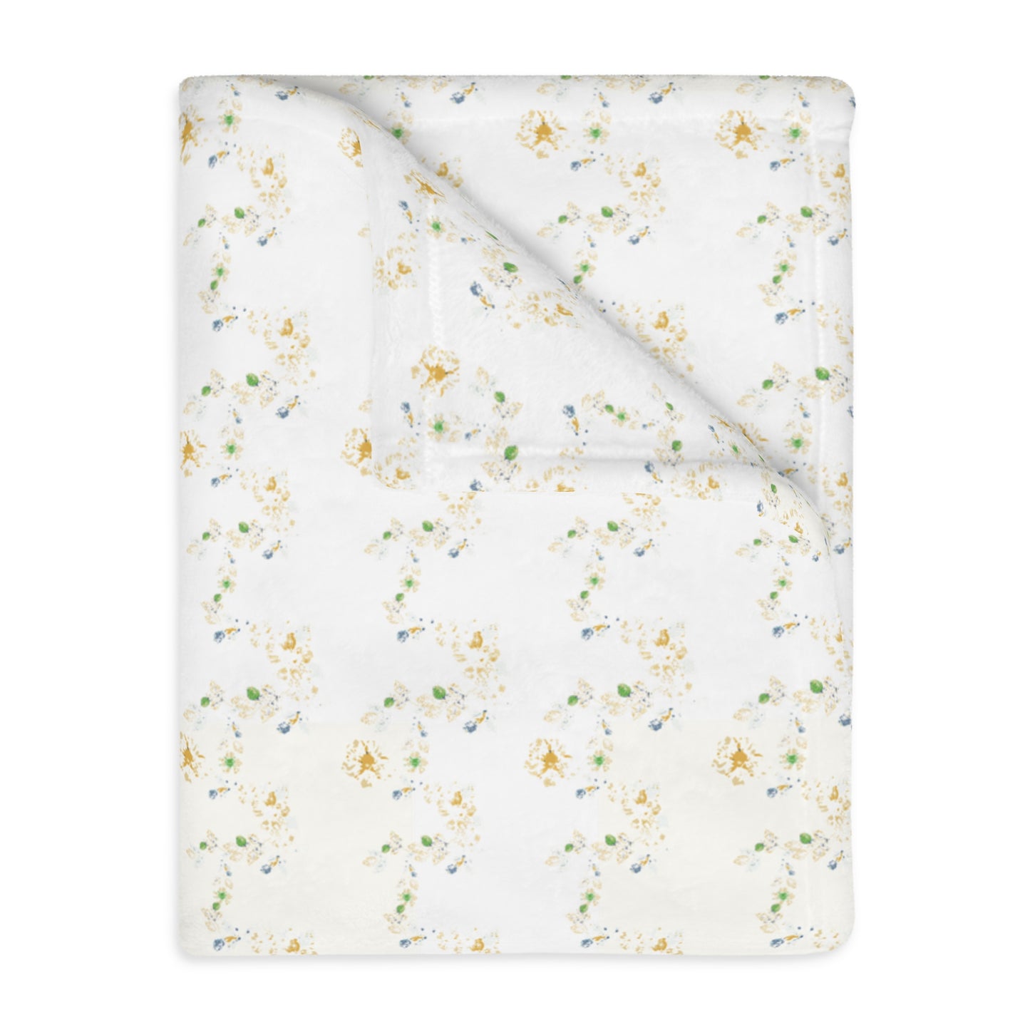 Butter Yellow Vining Velveteen Blanket