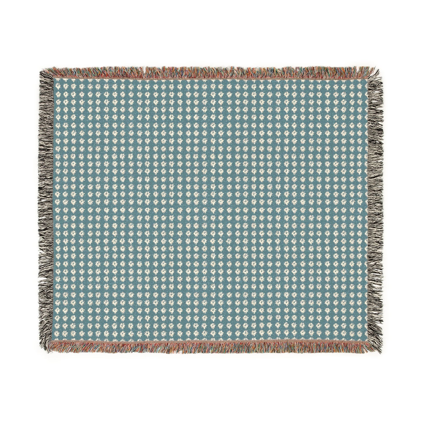 Cozy Woven Blanket - Denim Geo Star print
