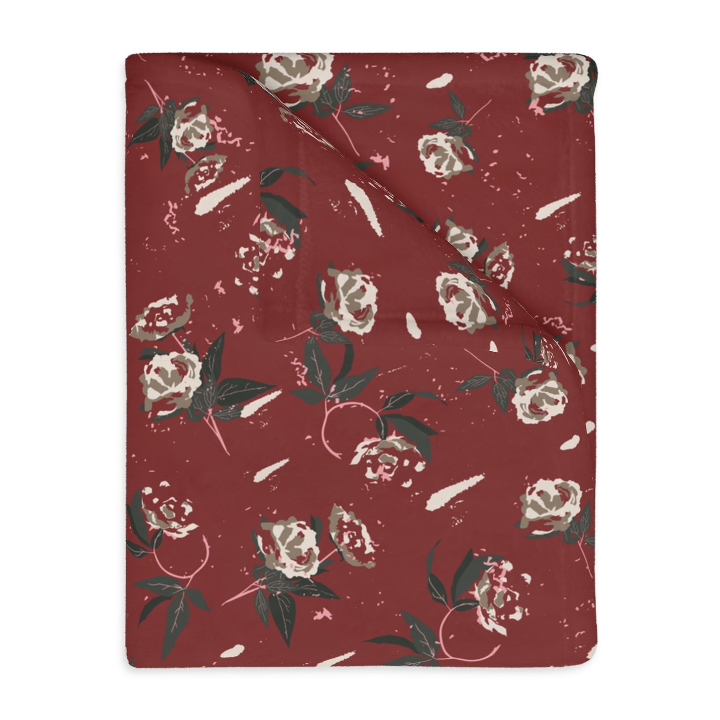 Christmas Rose Velveteen Blanket
