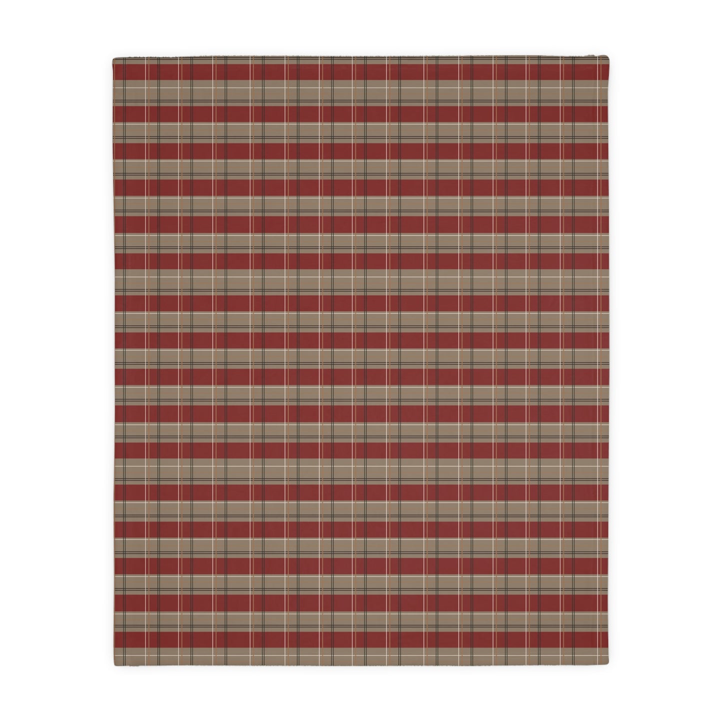 Velveteen Blanket - Red & Gold Plaid Print