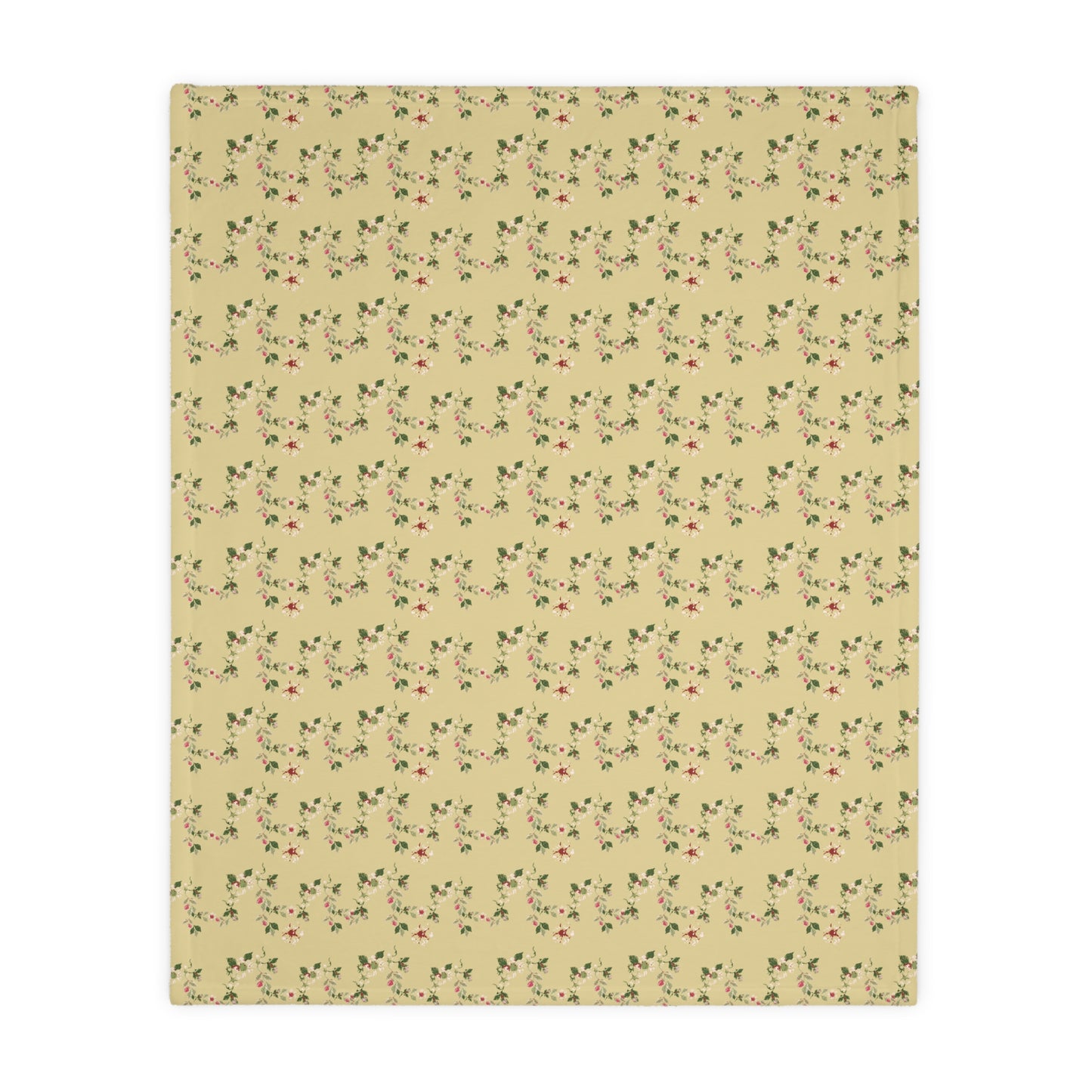 Cozy Floral Velveteen Microfiber Blanket - Cottage Vine print