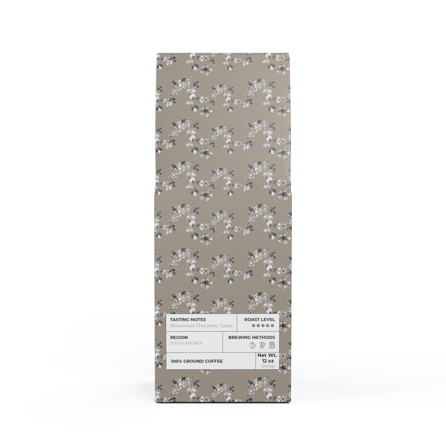 Bitterroot Coffee Blend (Dark French Roast) :Cottage Vine Taupe Print