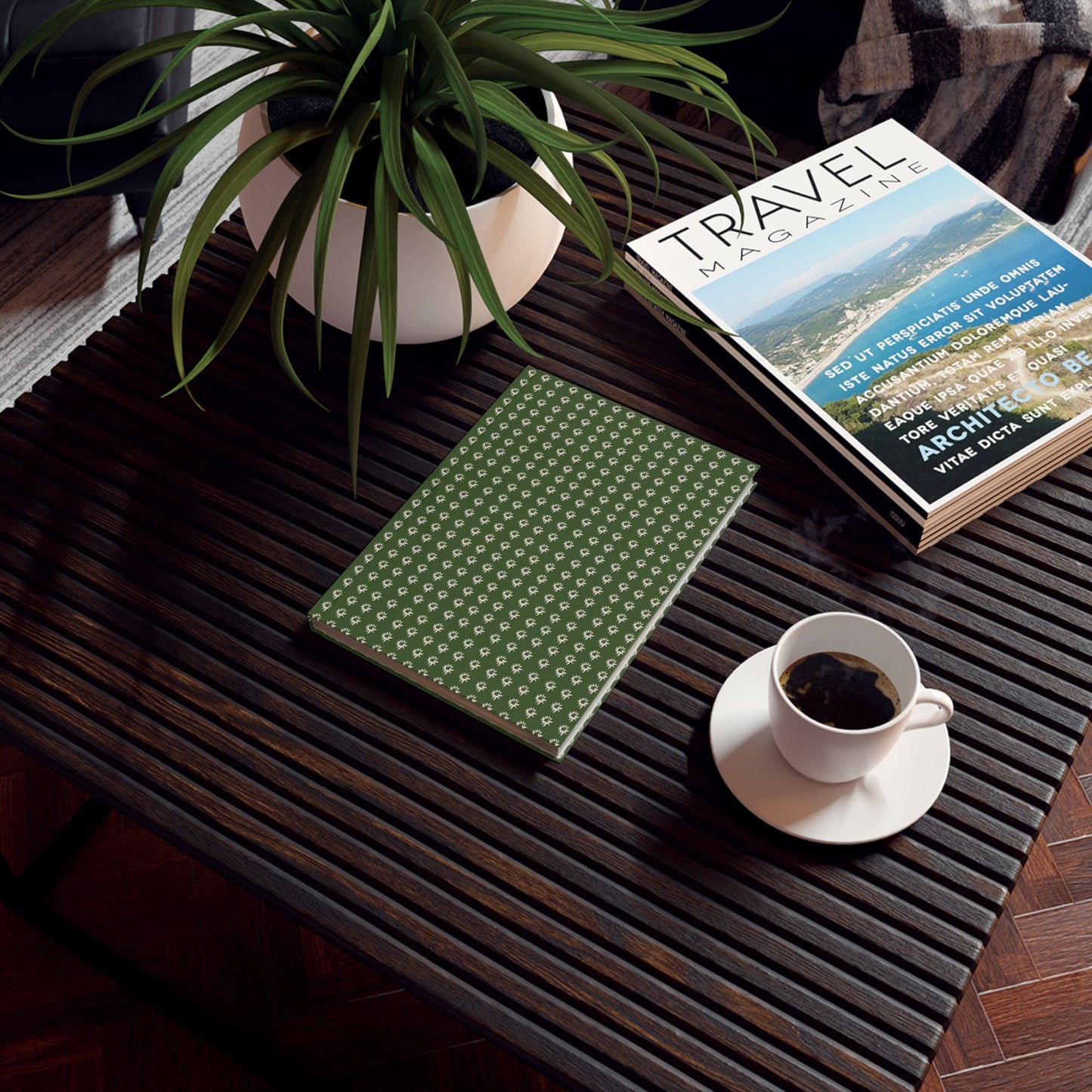 Forest Green Geo Star Hardcover Journal