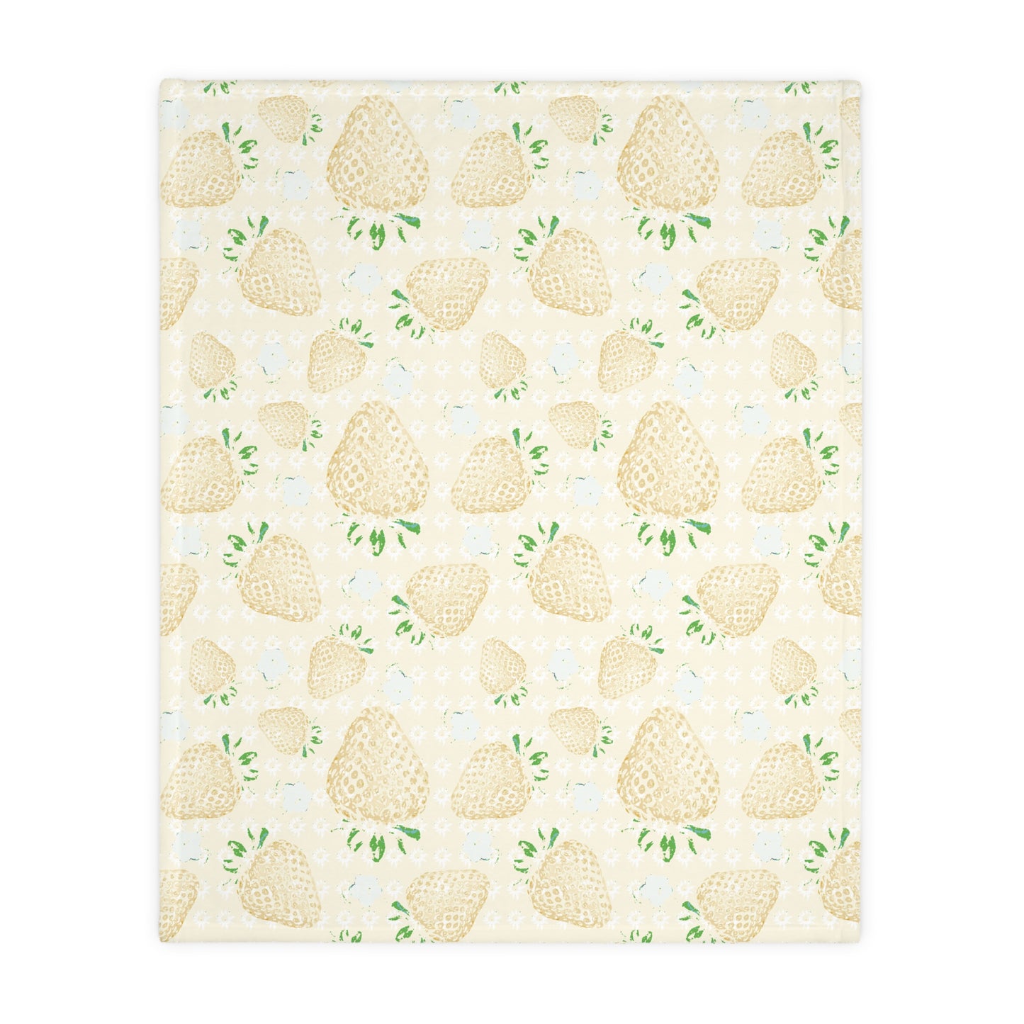 Velveteen Microfiber Blanket -Lemon Retro Strawberry print