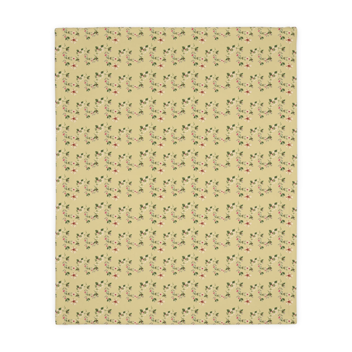 Cozy Floral Velveteen Microfiber Blanket - Cottage Vine print