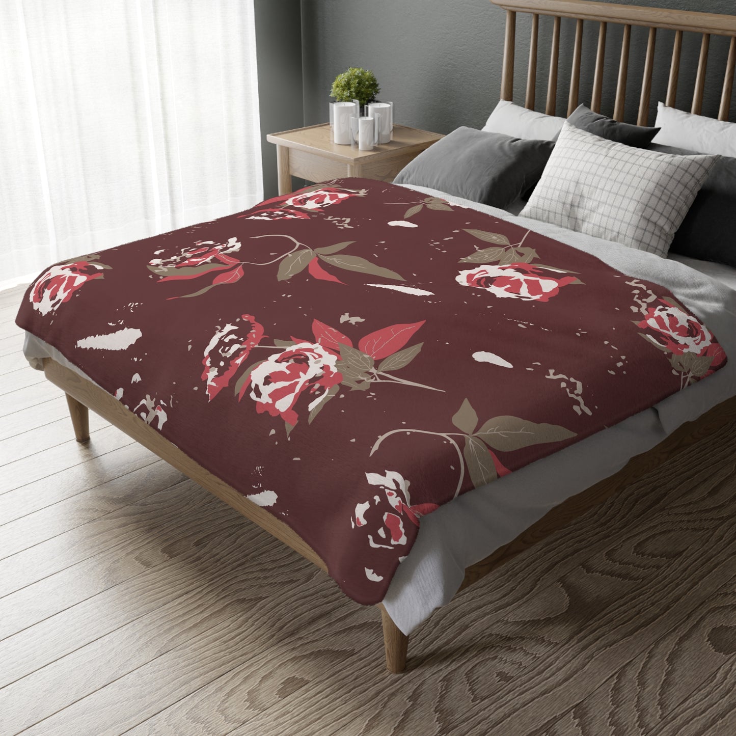 Harvest Rose Velveteen Blanket