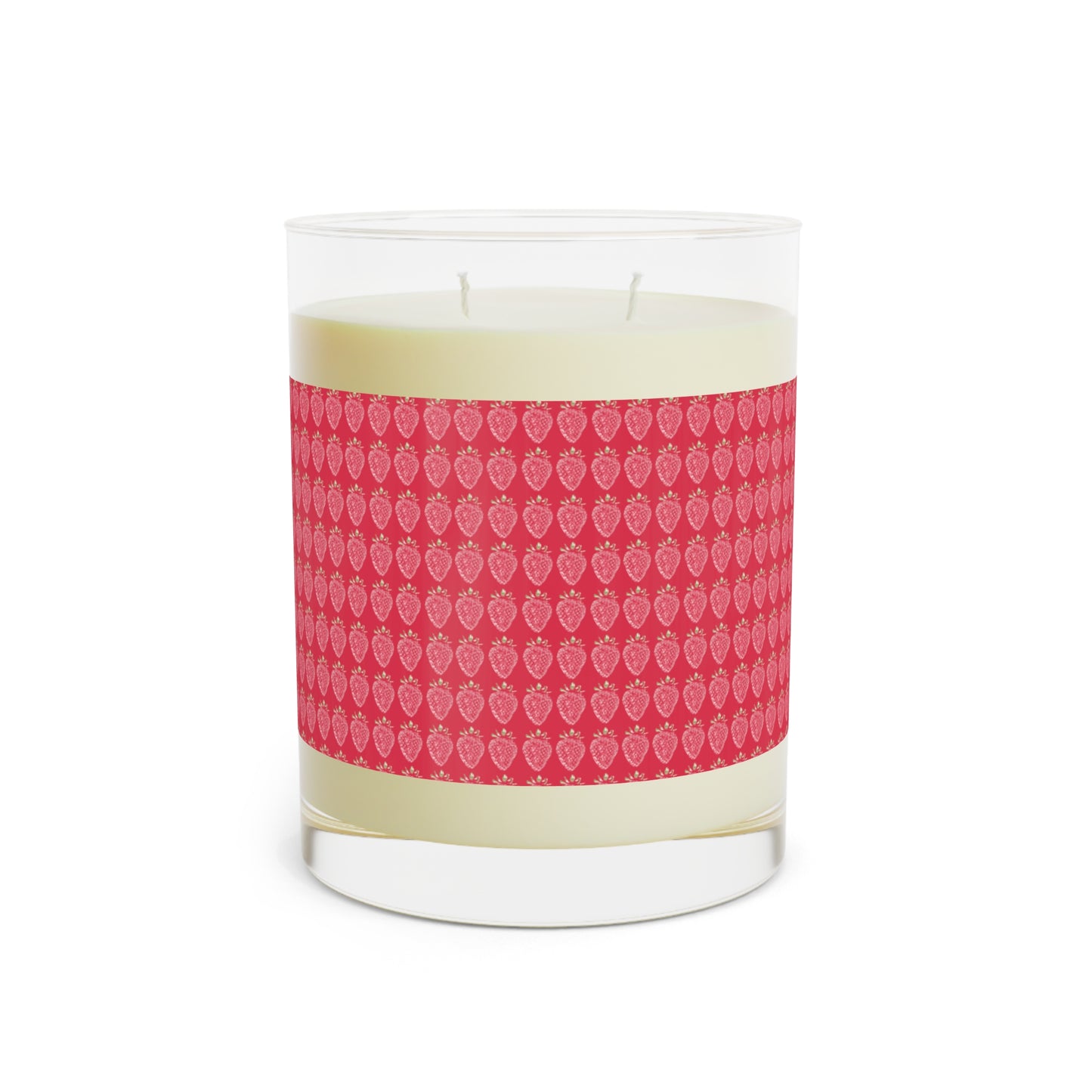 Strawberry Stamp Scented Candle in hot pink - Full Glass, 11oz