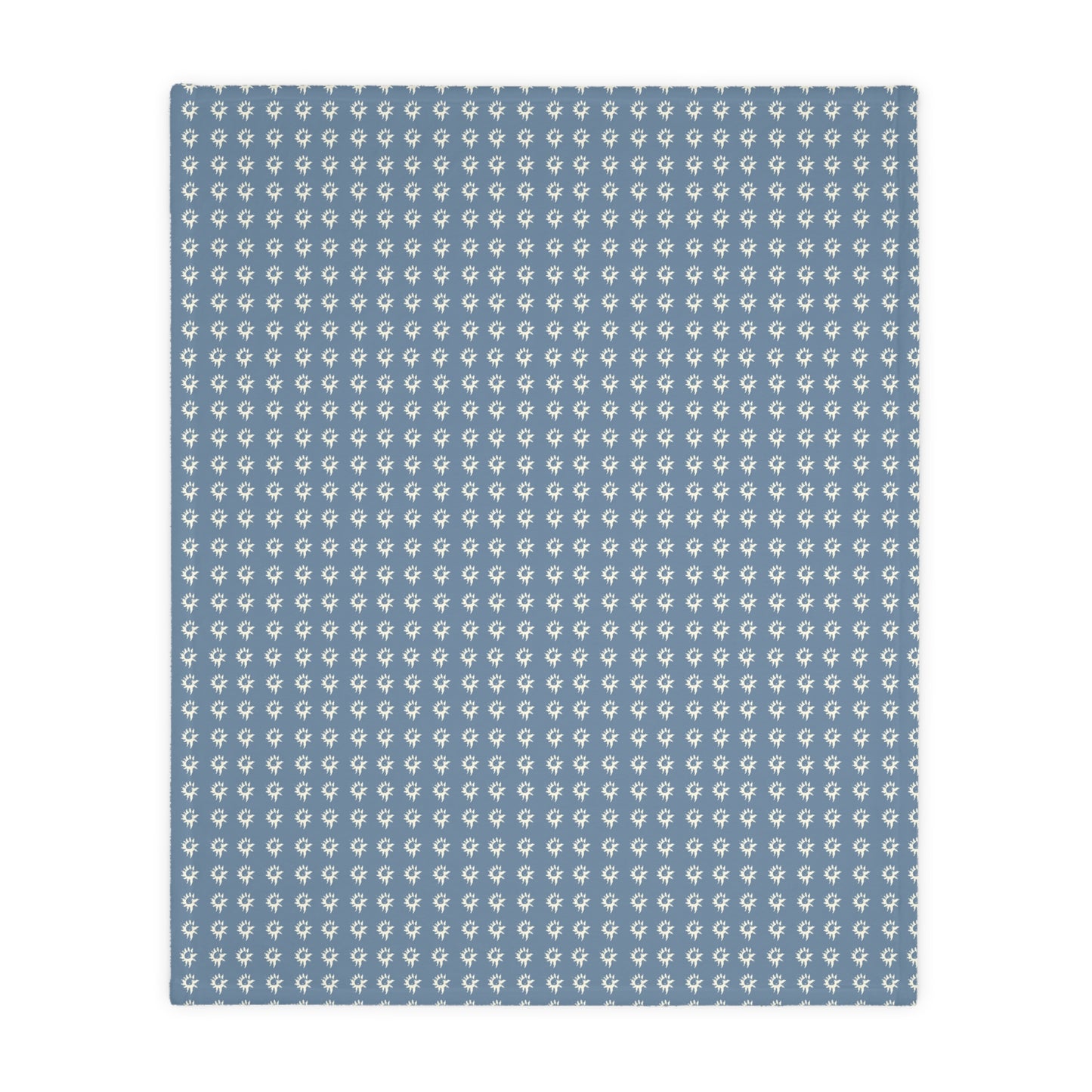 Cozy Velveteen Microfiber Blanket - Denim Geo Star Print