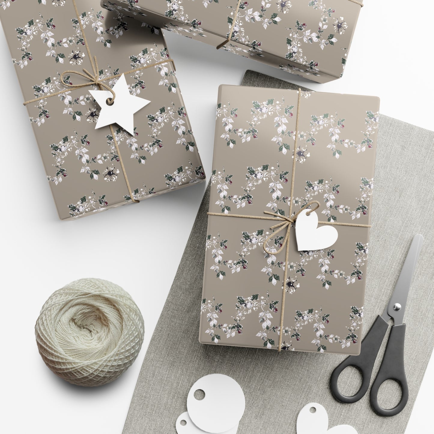 Gift Wrap Papers - Cottage Vines on Kraft Paper