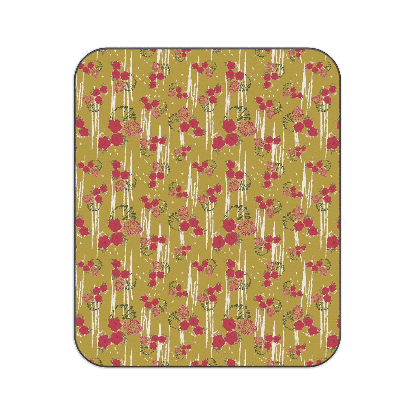 Picnic Blanket - Chartreuse Berry Print