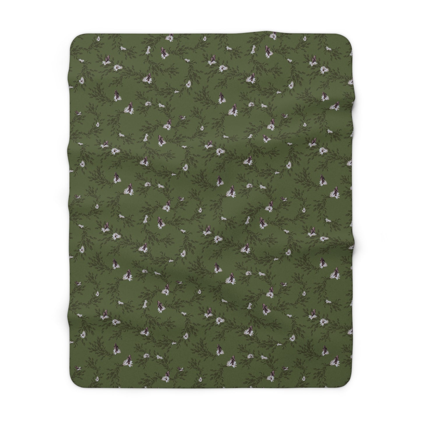 Autumn Daisy Sherpa Fleece Blanket