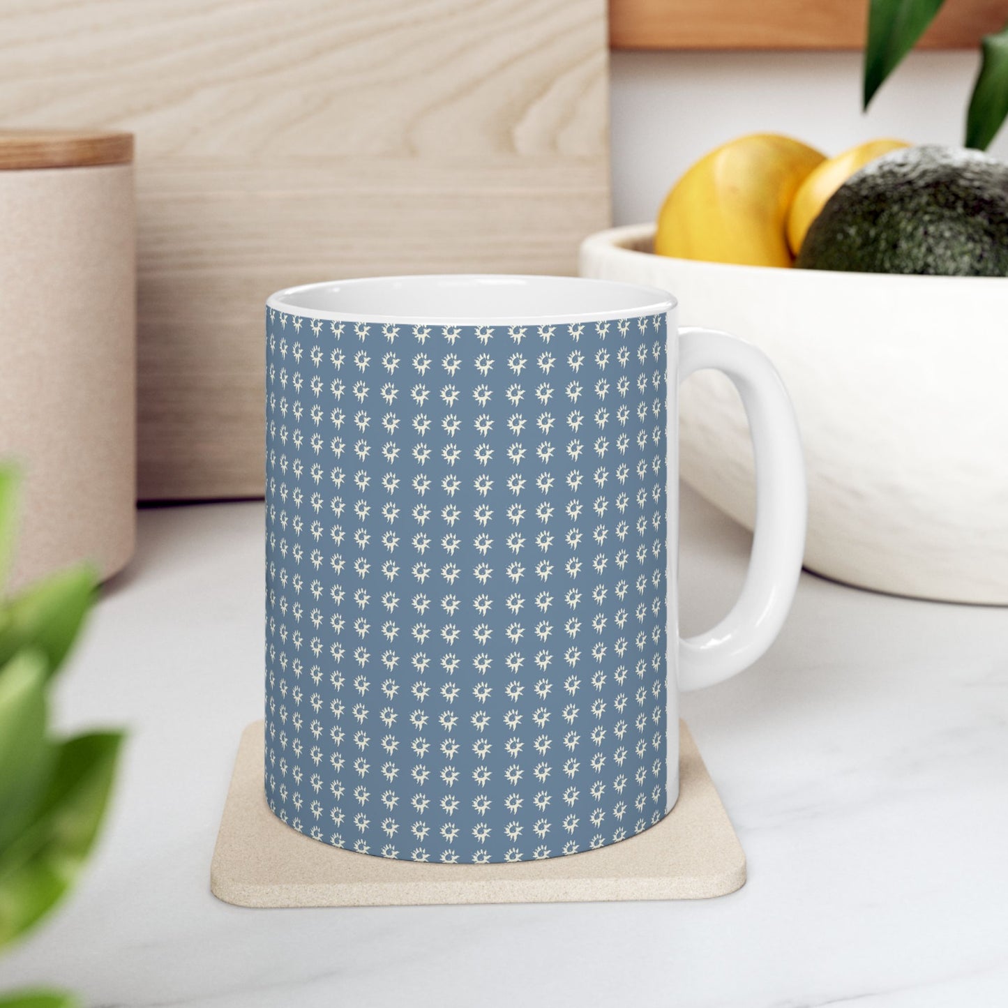 Chic Patterned Ceramic Mug - 11oz & 15oz - Geo Star Print