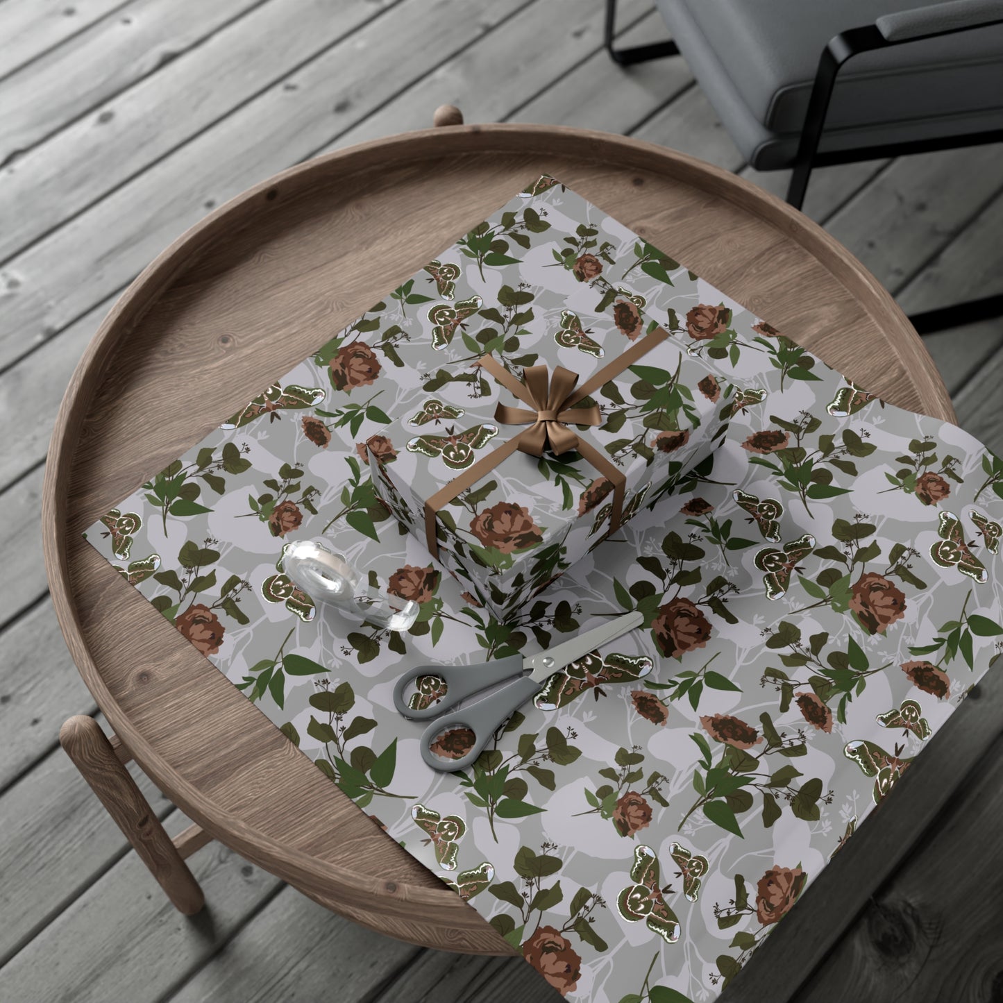 Green Moth Gift Wrap Papers