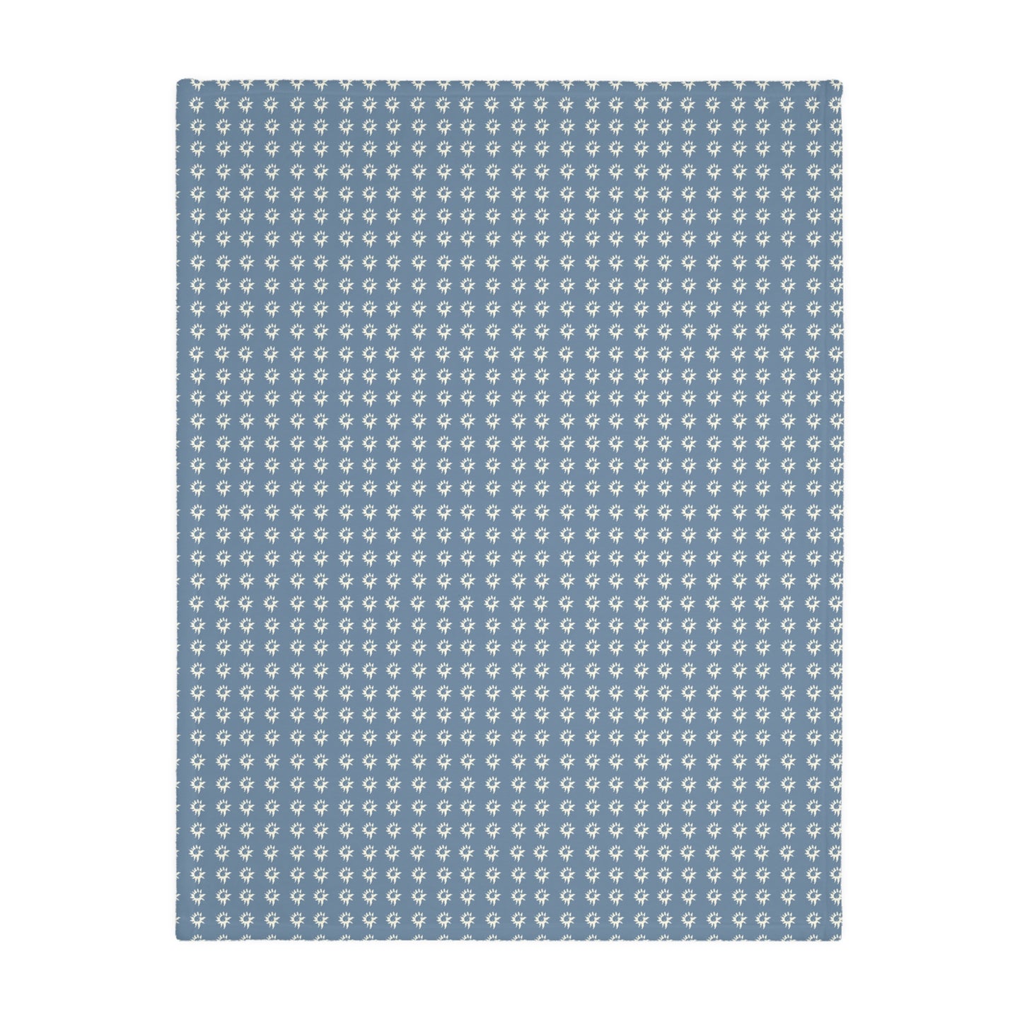 Cozy Velveteen Microfiber Blanket - Denim Geo Star Print