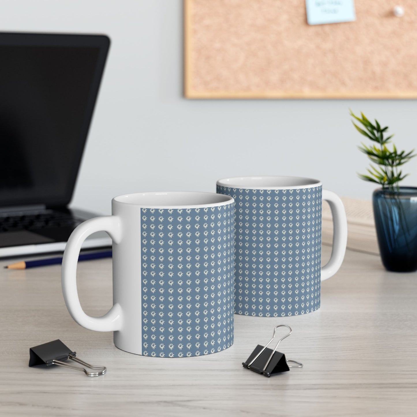 Chic Patterned Ceramic Mug - 11oz & 15oz - Geo Star Print