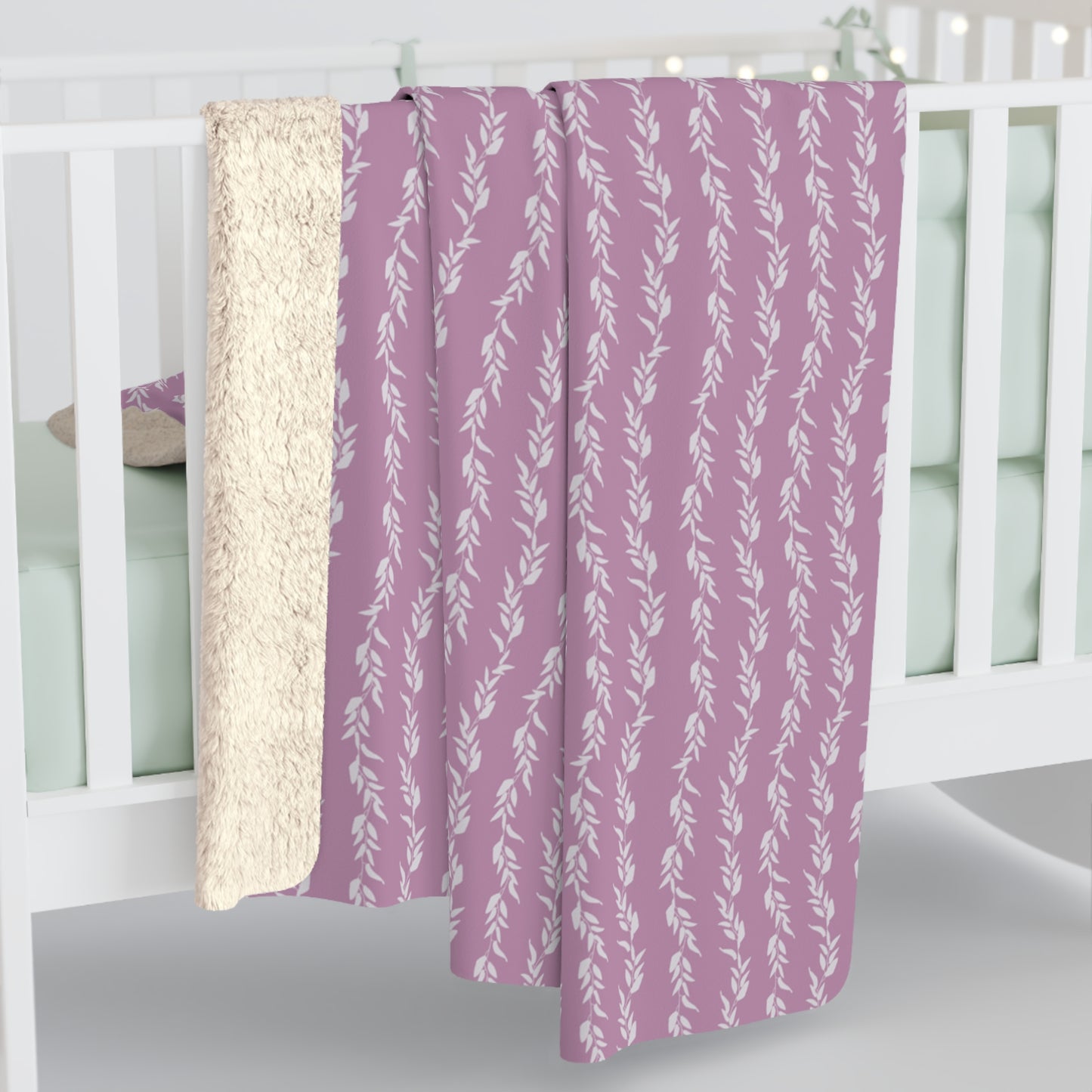Lavender Vine Sherpa Fleece Blanket