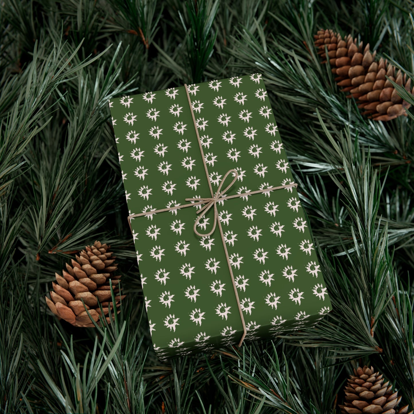 Forest Green Geo Star Gift Wrap Papers