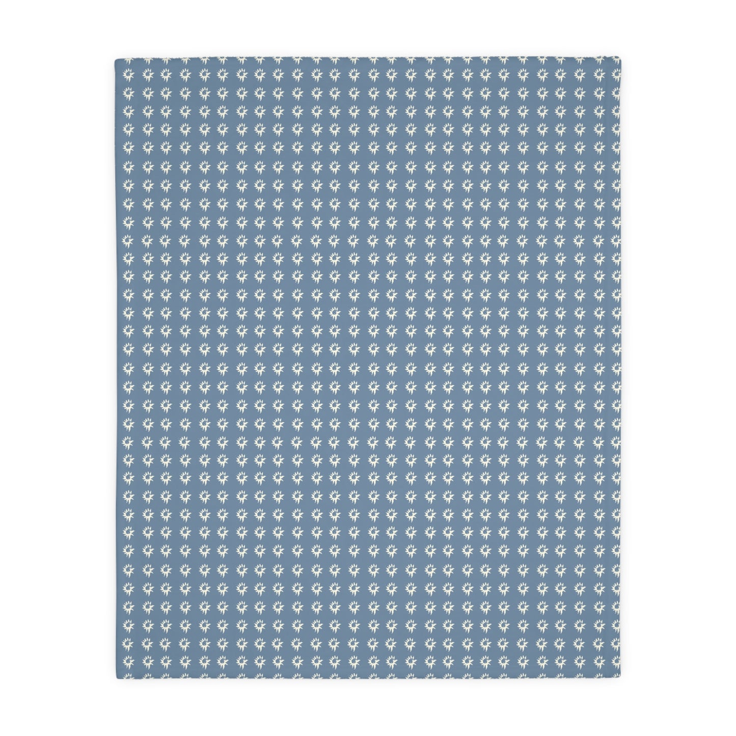 Cozy Velveteen Microfiber Blanket - Denim Geo Star Print