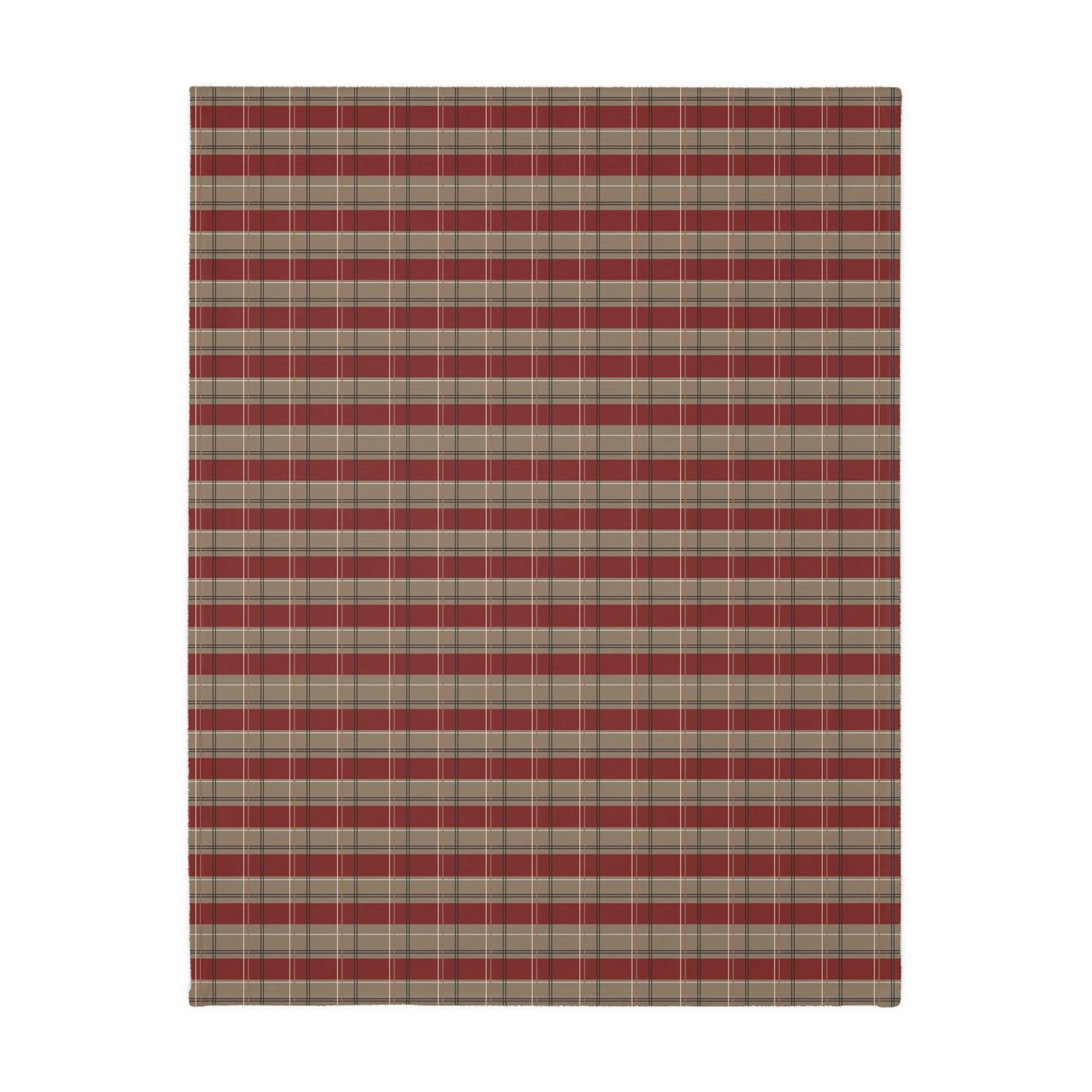 Velveteen Blanket - Red & Gold Plaid Print