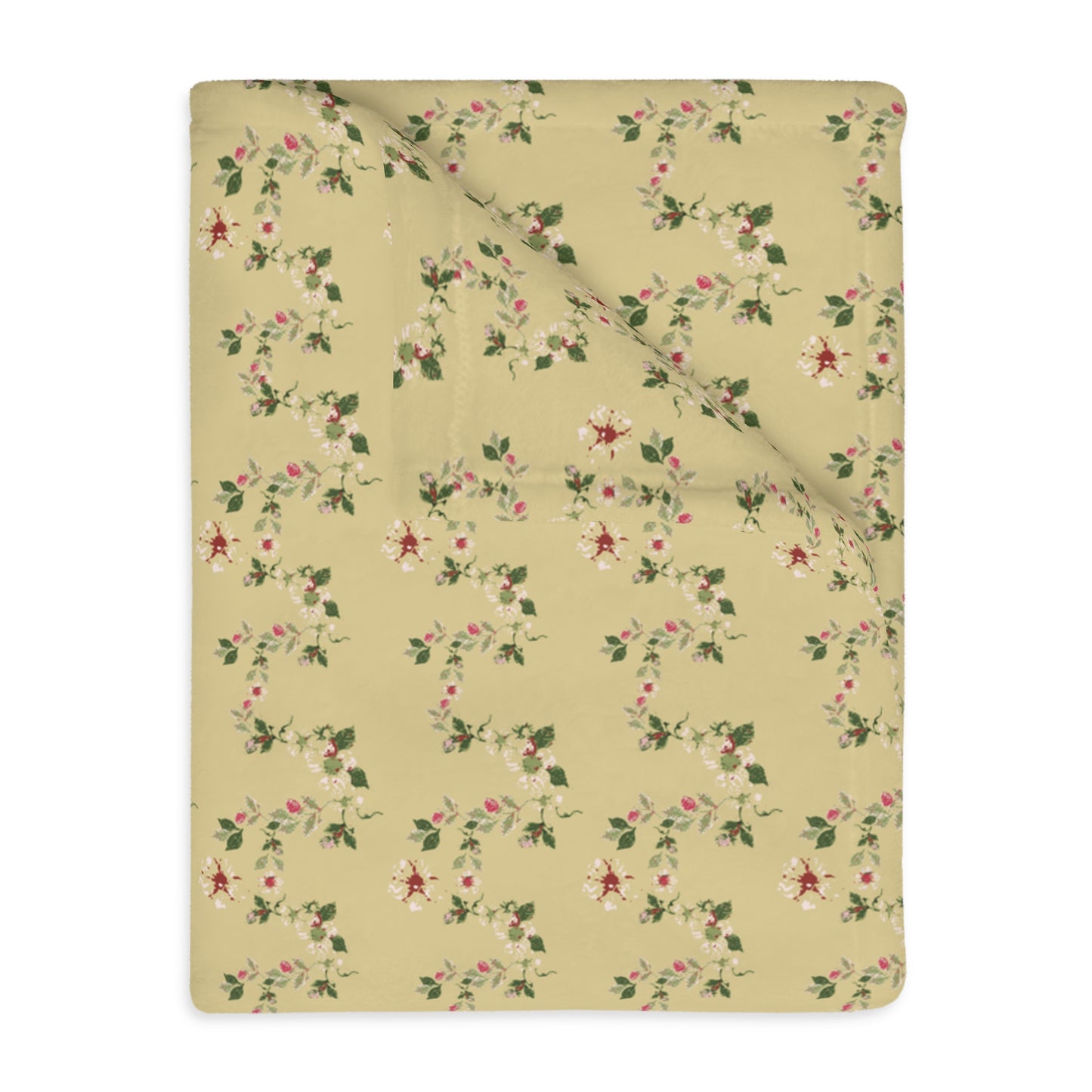 Cozy Floral Velveteen Microfiber Blanket - Cottage Vine print