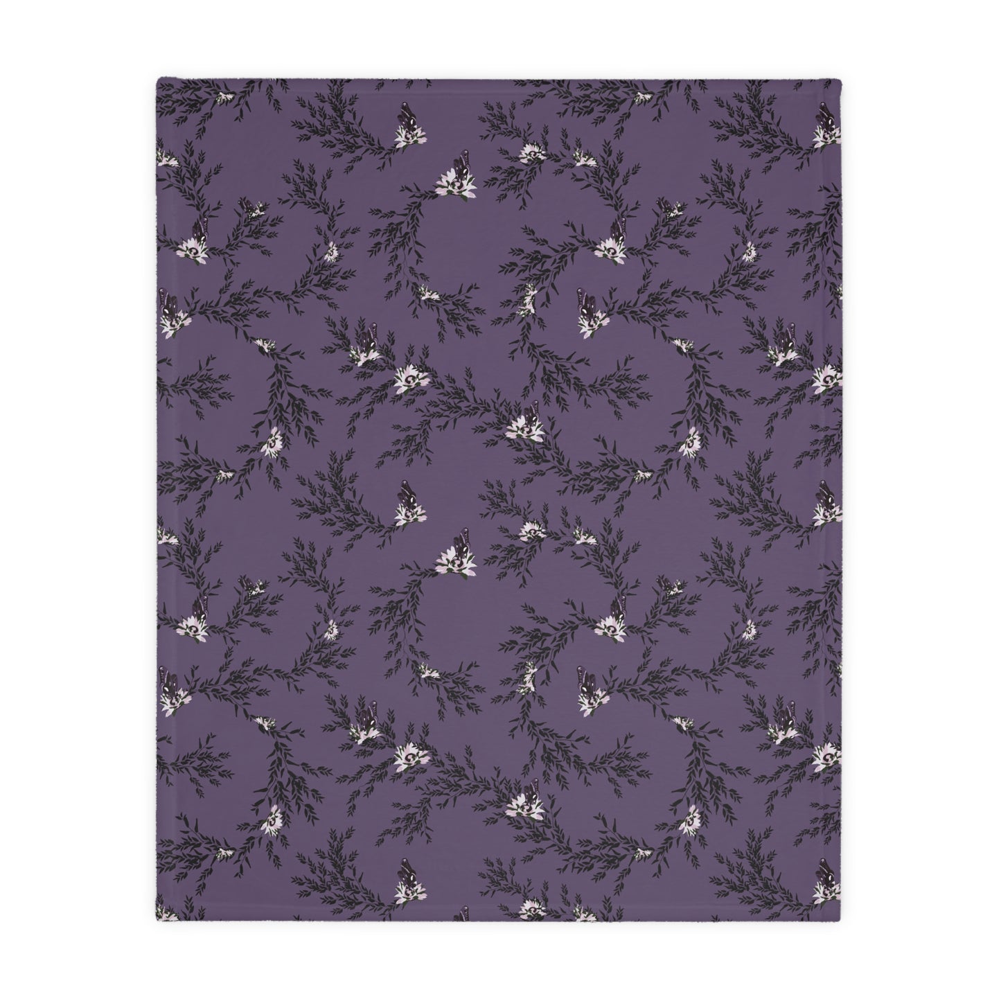 Velveteen Blanket - Autumn Daisy in Deep Purple