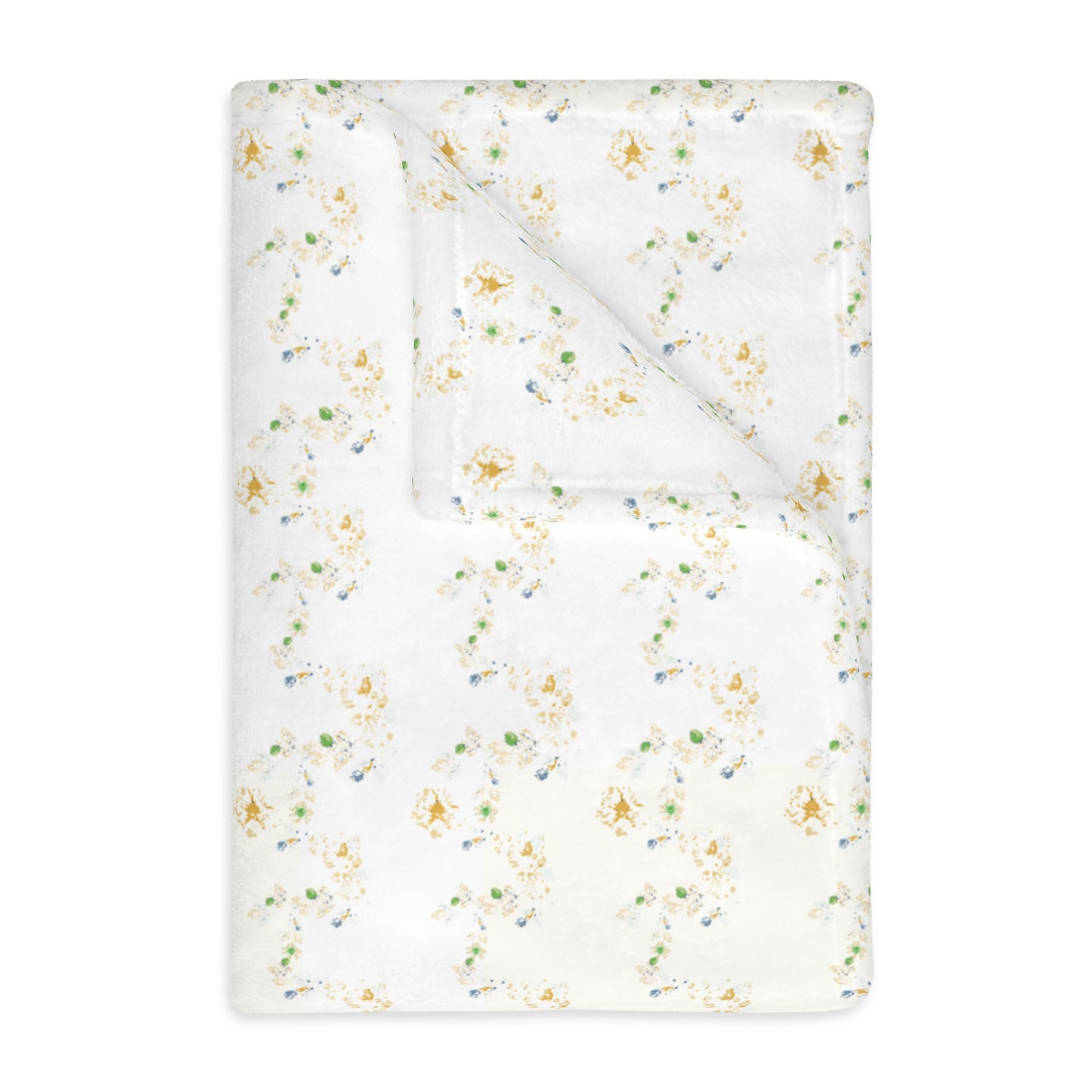 Butter Yellow Vining Velveteen Blanket