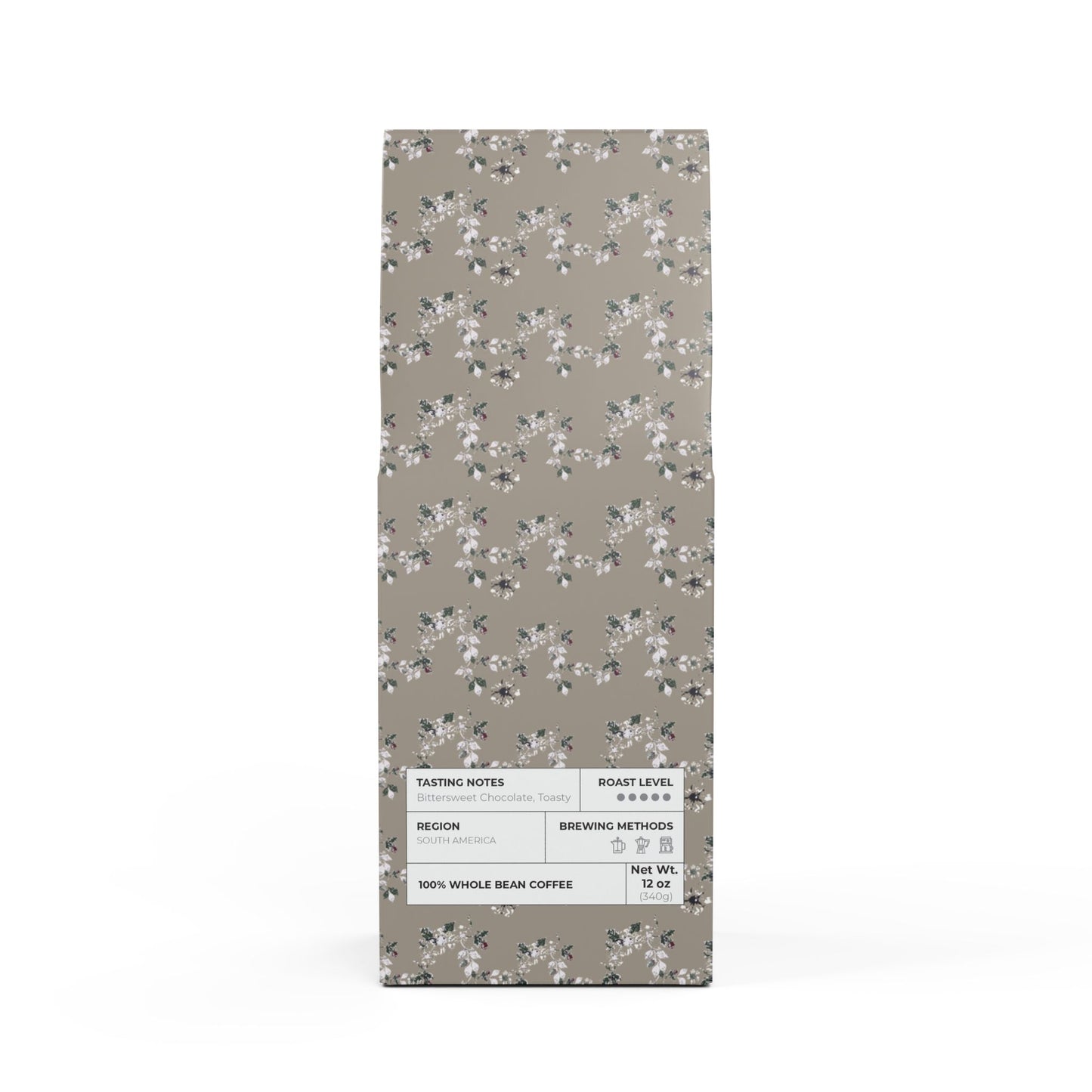 Bitterroot Coffee Blend (Dark French Roast) :Cottage Vine Taupe Print