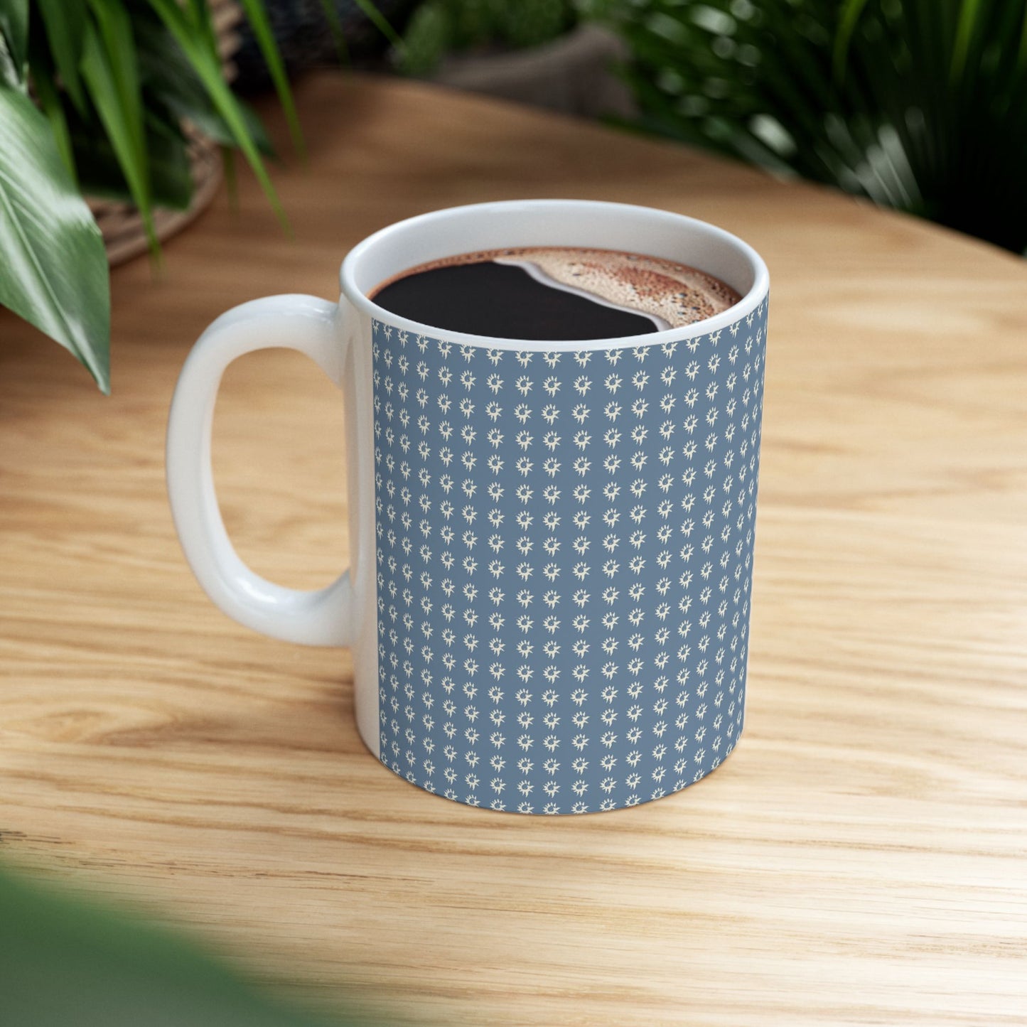 Chic Patterned Ceramic Mug - 11oz & 15oz - Geo Star Print