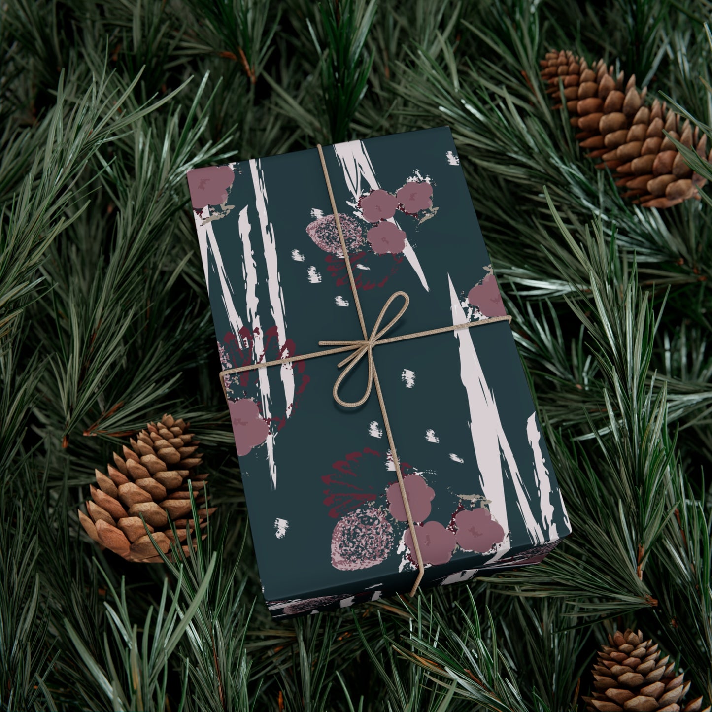 Gift Wrap Papers : Retro Wintergreen Print